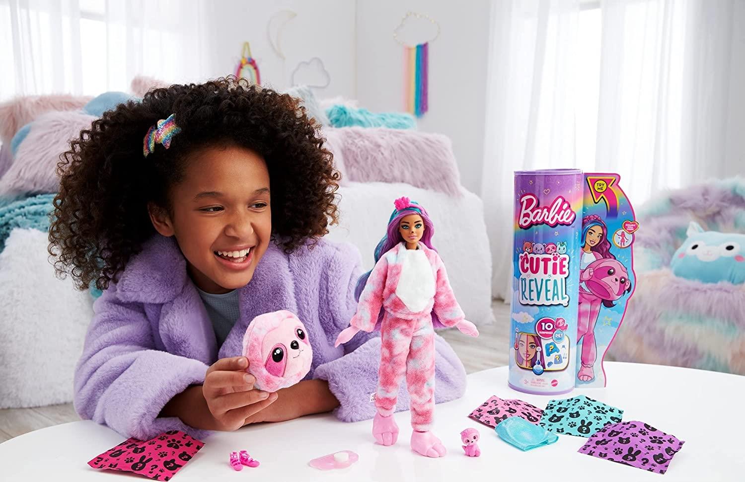 Barbie Cutie Reveal Doll with Sloth Plush by Barbie - The Magic Toy Shop