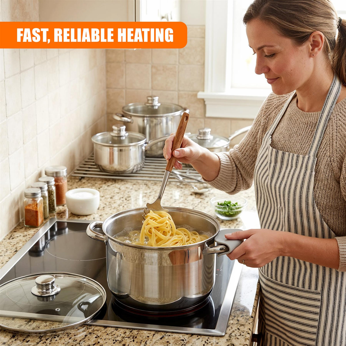 Stainless Steel Stock Pot with Lid - 12 L
