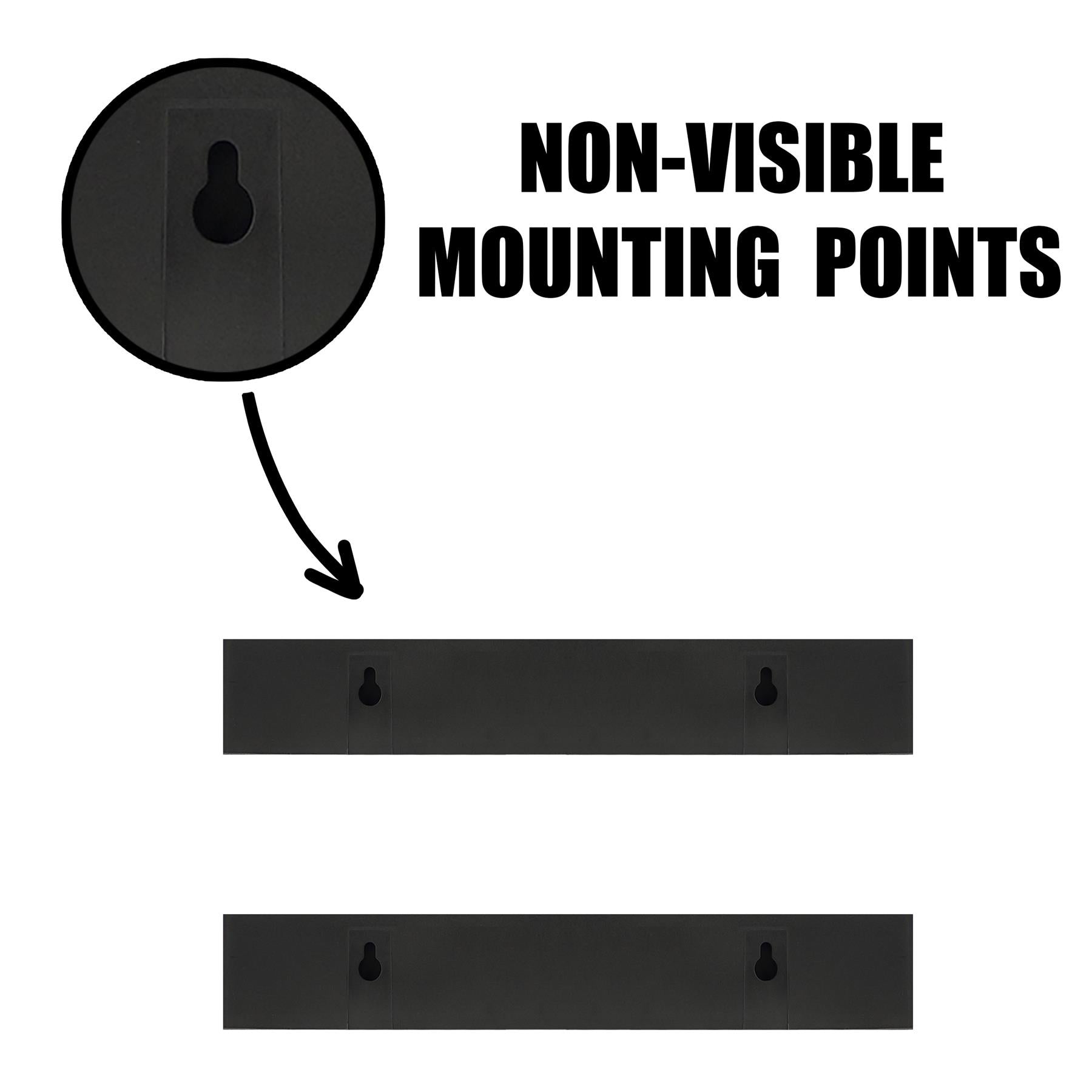 Black Wall Hanging Shelf 30 cm Pack 2 by GEEZY - The Magic Toy Shop