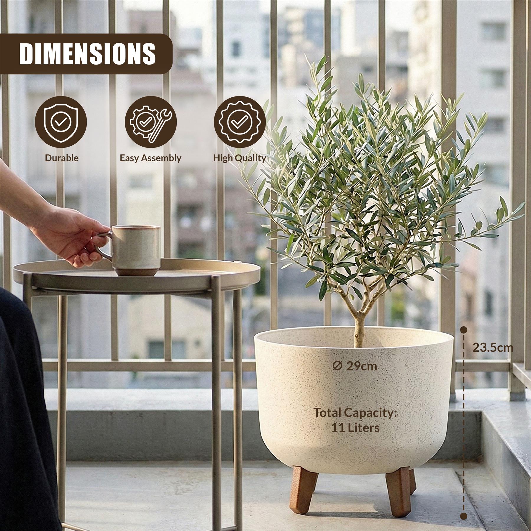 Plant Pot with Legs, 29 cm