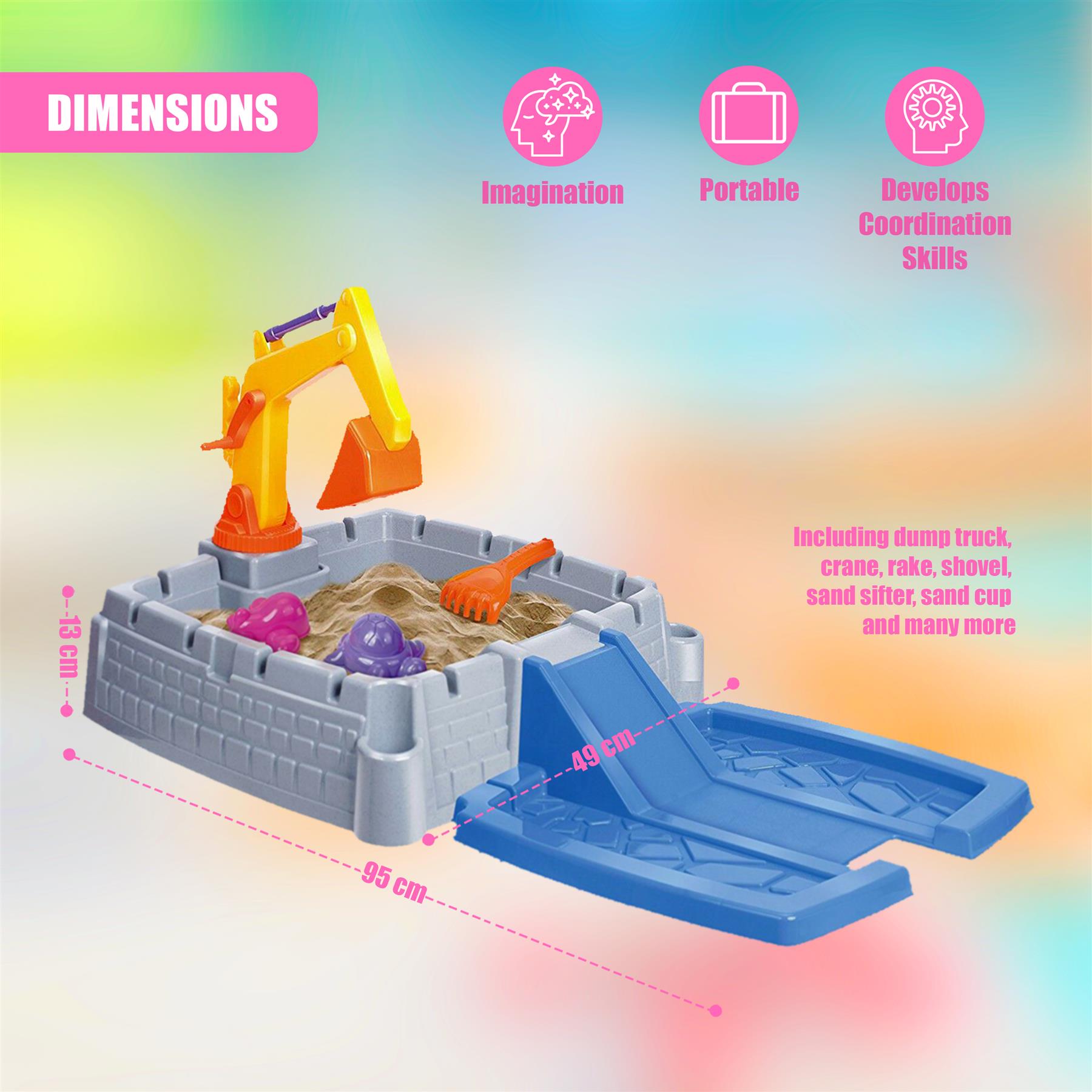 2 in 1 Kids Sand Box Water Table by The Magic Toy Shop - The Magic Toy Shop