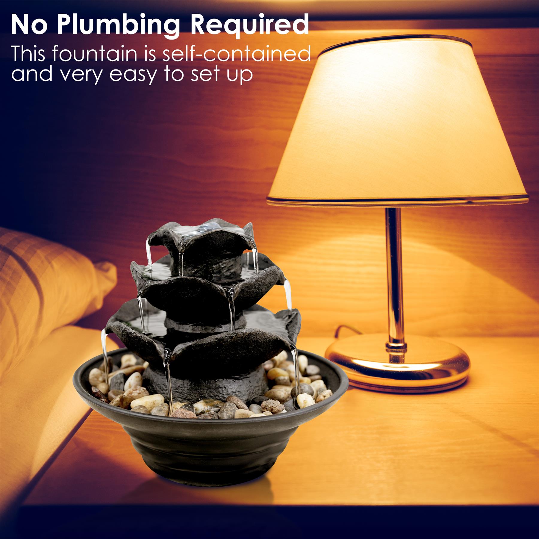 Waterfall Water Feature Indoor With LED by GEEZY - The Magic Toy Shop