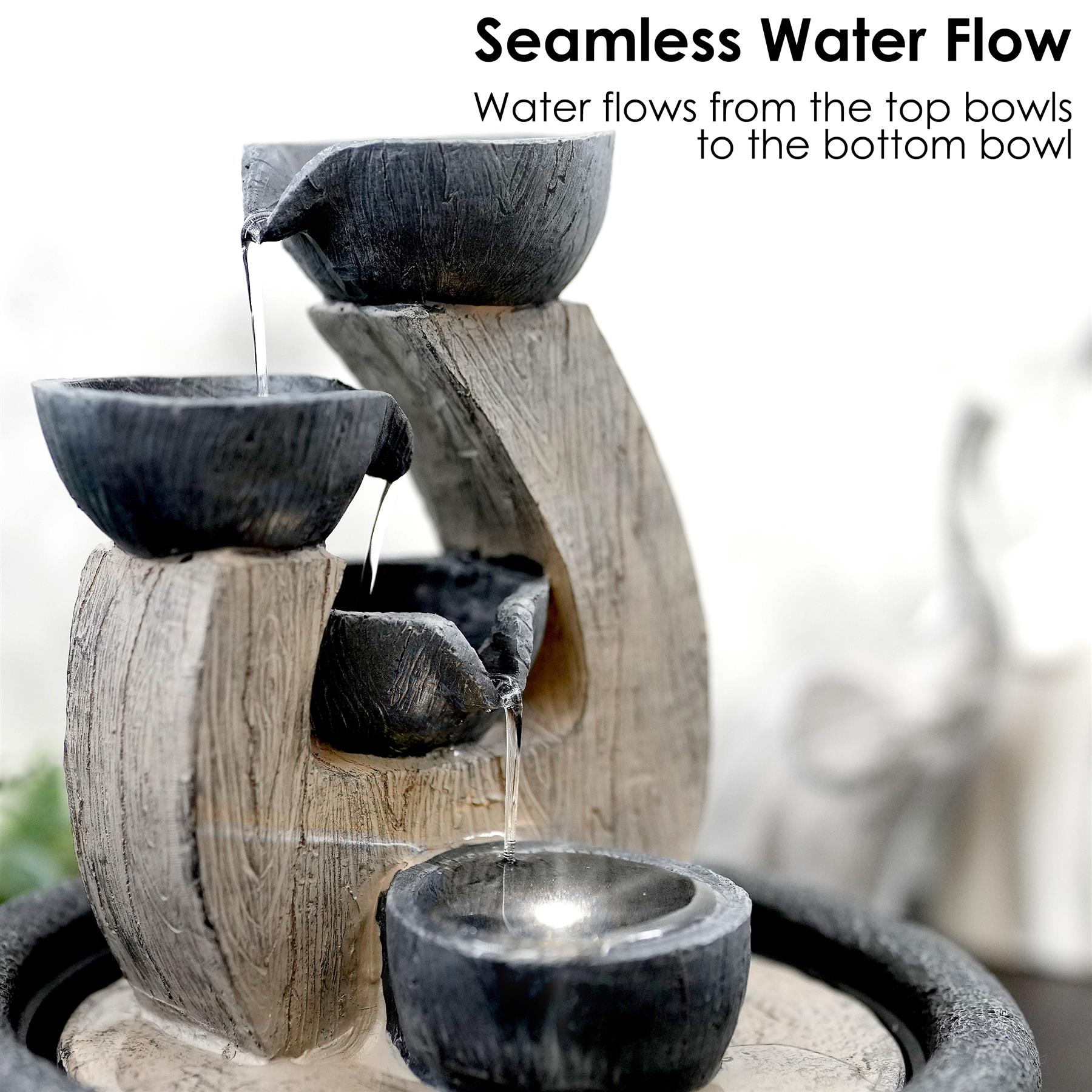 4 Bowls Water Feature Indoor With LED by GEEZY - The Magic Toy Shop