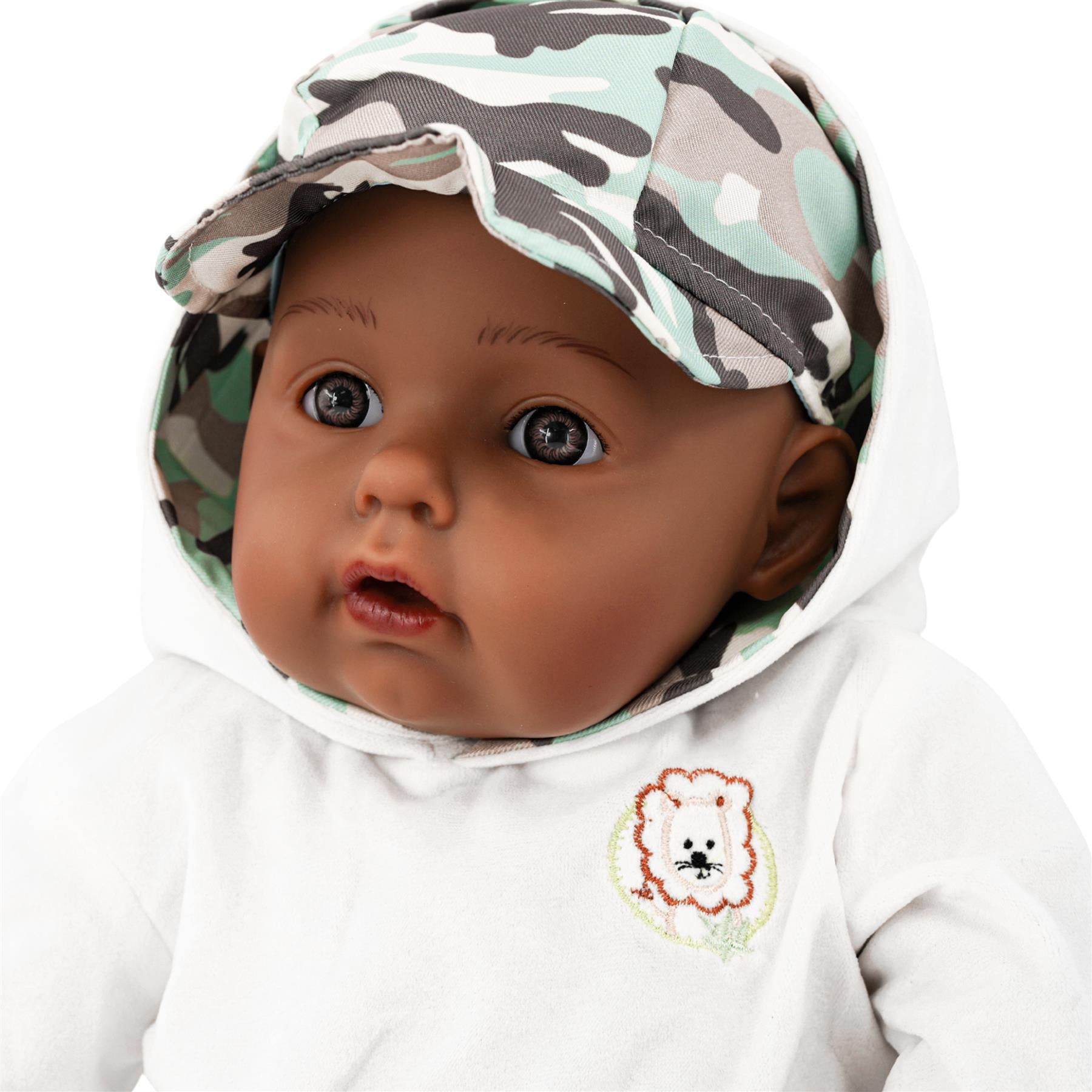 BiBi Black Baby Doll "Grean Pea" (Camo) (50 cm / 20") by BiBi Doll - The Magic Toy Shop