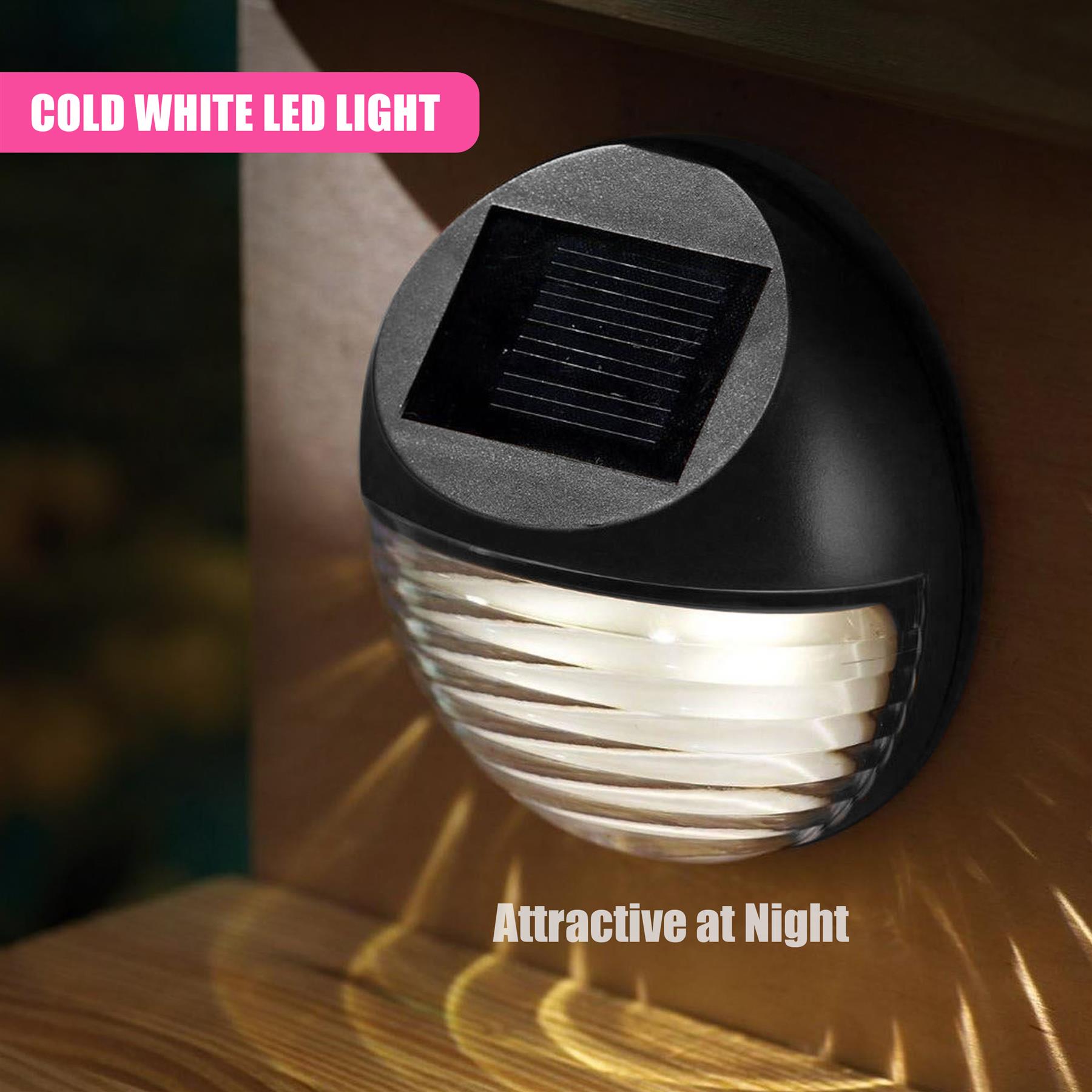 Solar Fence Lights, Set of 4 – Cold White LED, Black by GEEZY - The Magic Toy Shop