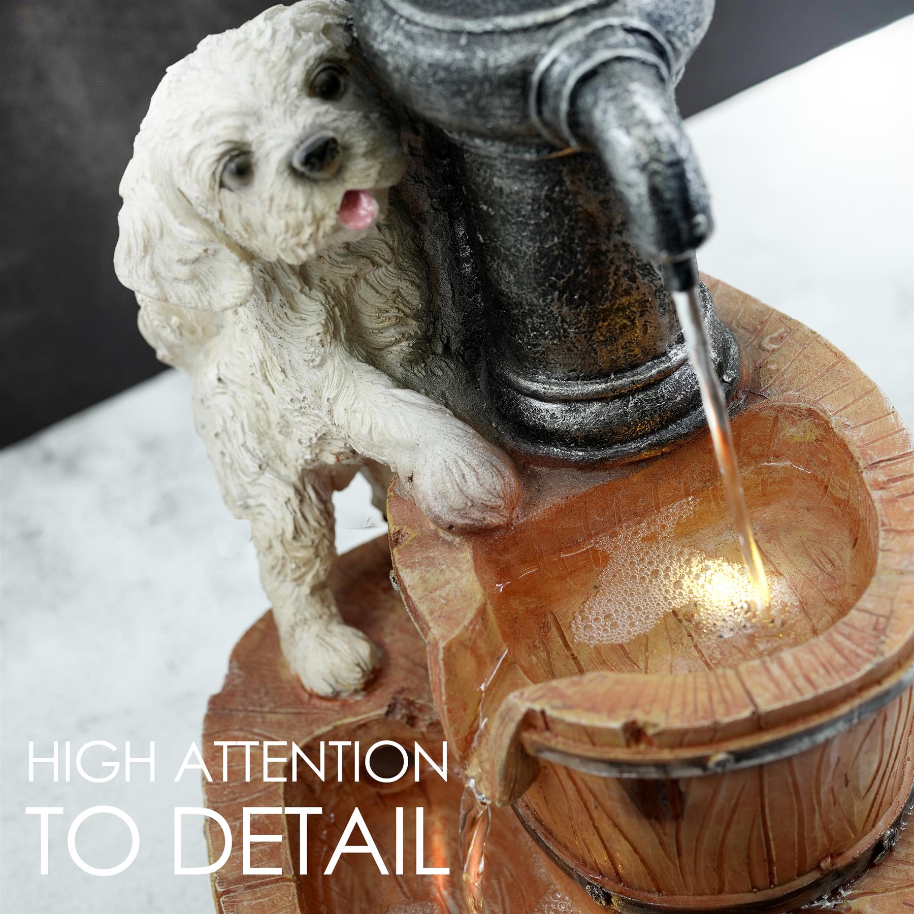 Puppy Solar Water Feature Outdoor With LED by GEEZY - The Magic Toy Shop