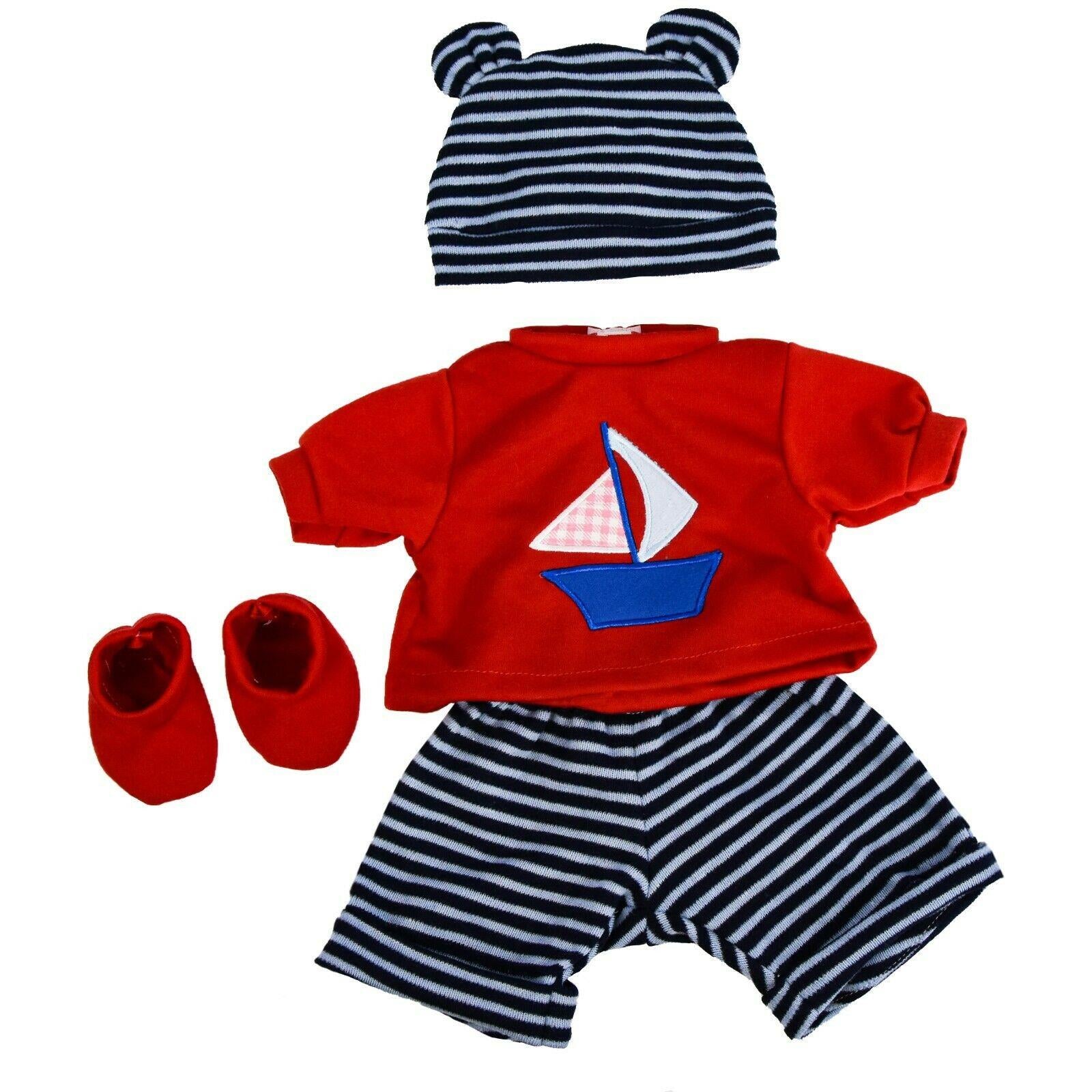 BiBi Outfits - Set of Two Clothes (Stripy Red & Blue) (45 cm / 18") by BiBi Doll - The Magic Toy Shop