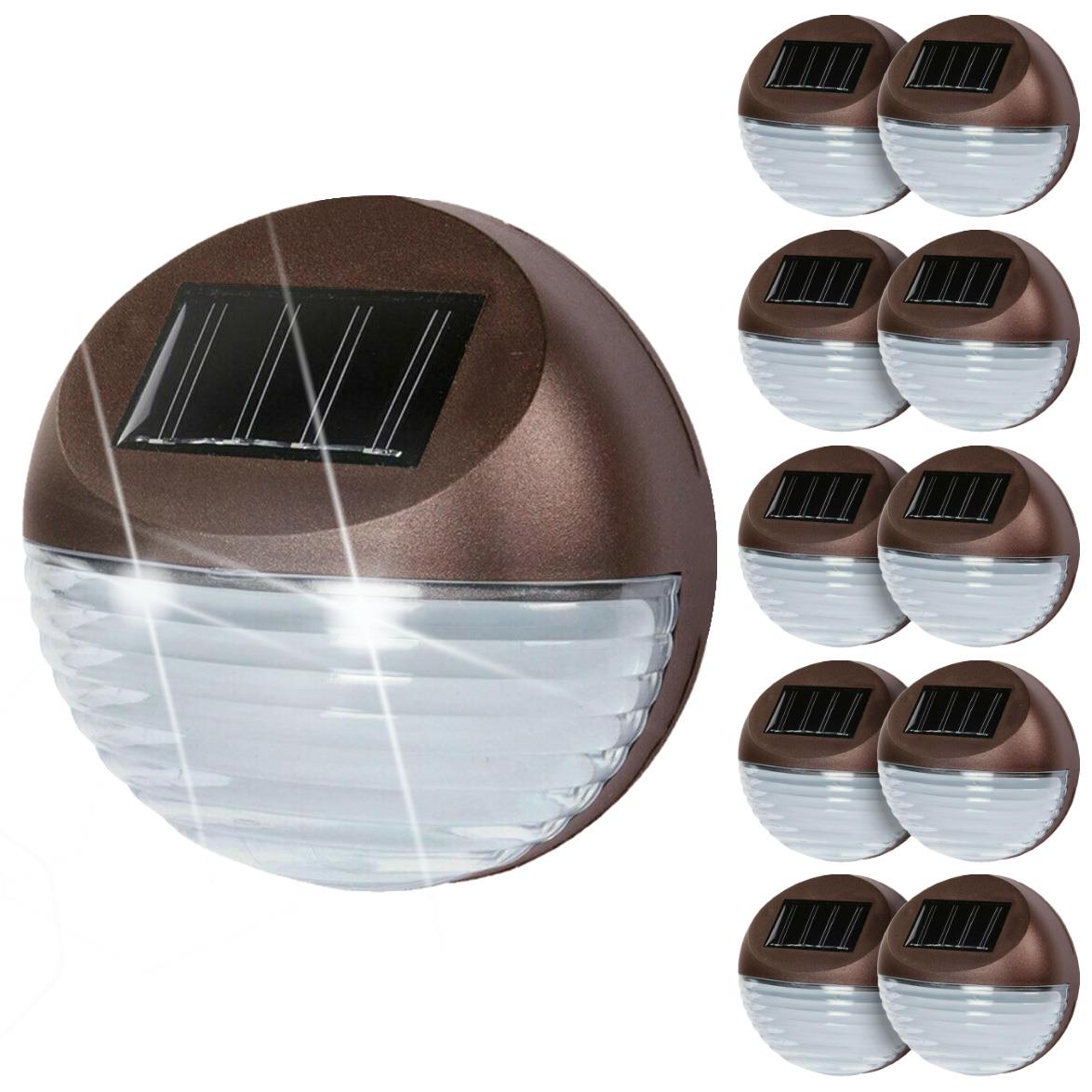 10 x Solar LED Fence Lights Bronze by GEEZY - The Magic Toy Shop