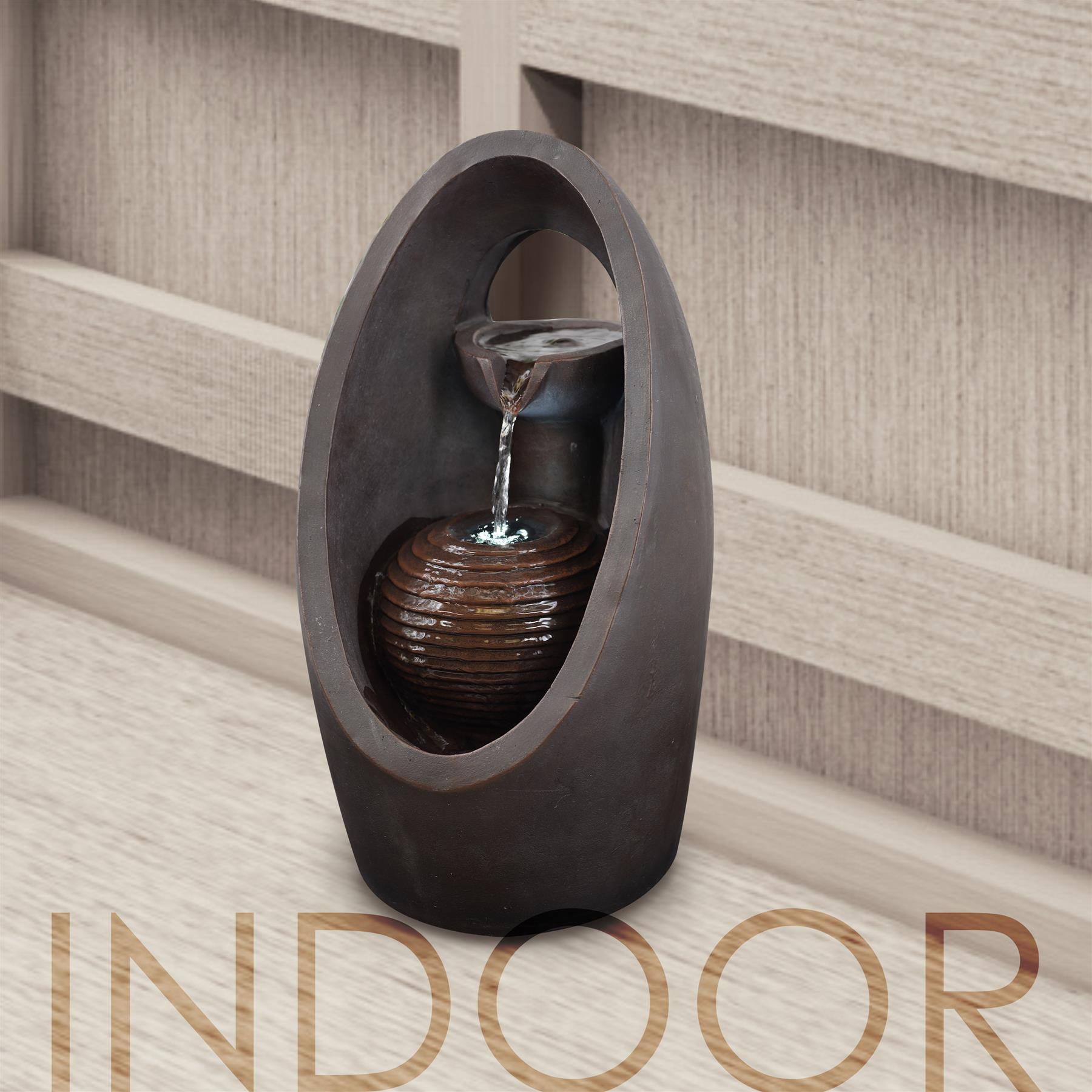 Oval Design Water Feature Outdoor With LED by GEEZY - The Magic Toy Shop