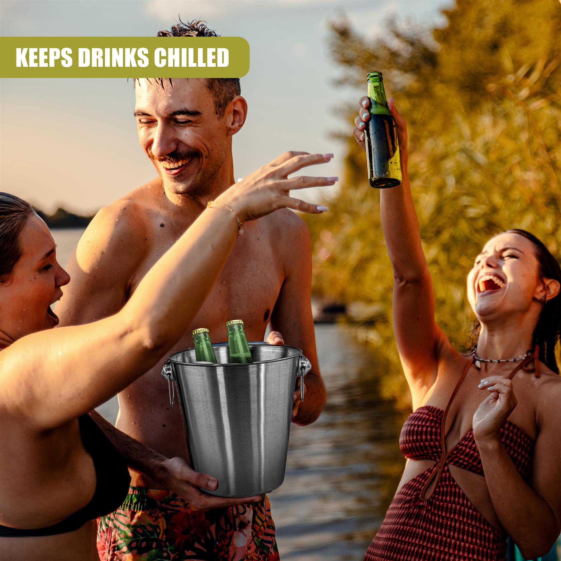 Wine Bucket Brushed Finish by Geezy - The Magic Toy Shop