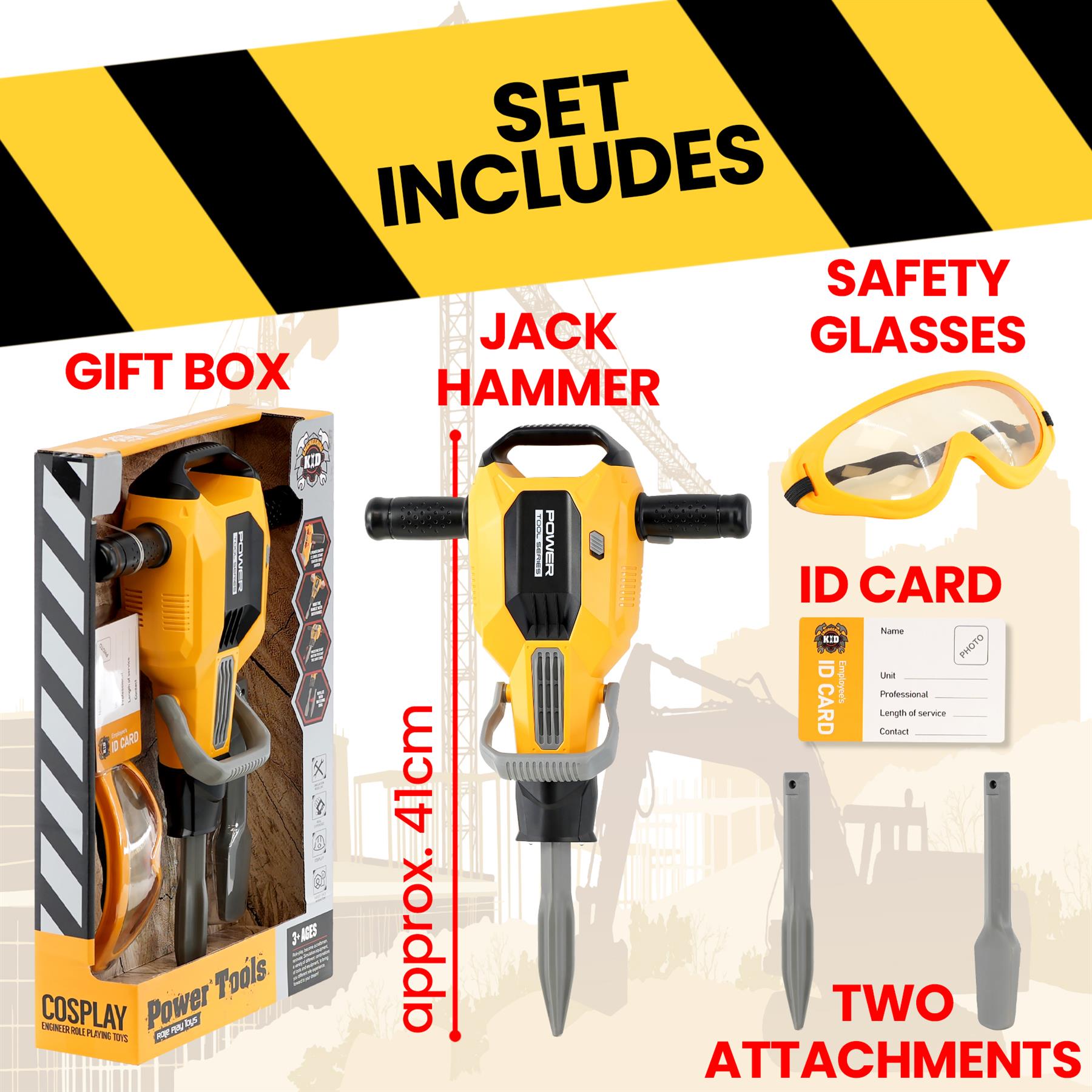 Kids Pretend Jackhammer Toy by The Magic Toy Shop - The Magic Toy Shop