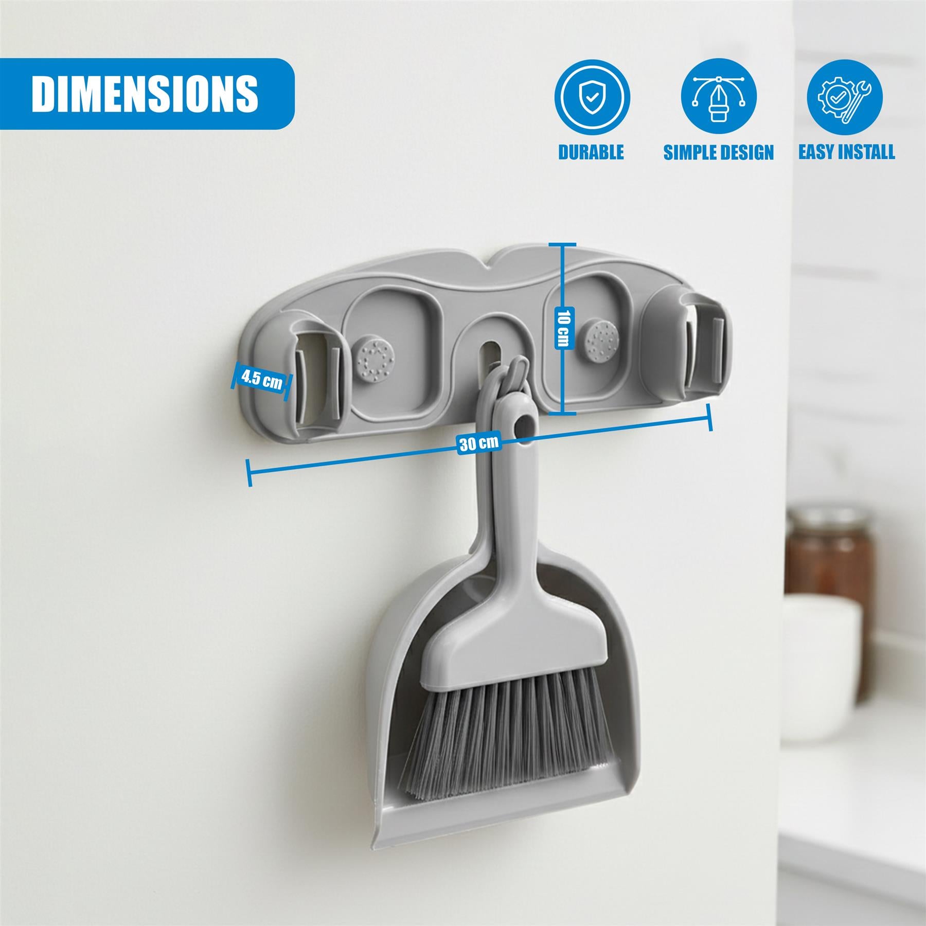 Wall Mounted Mop & Broom Holder