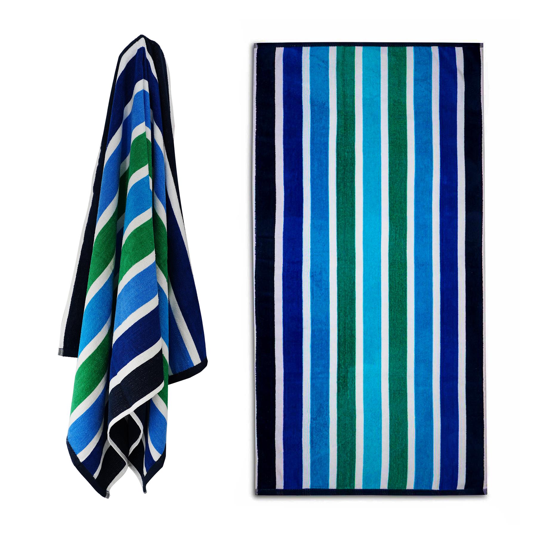 Large Velour Striped Beach Towel (Midnight Oasis) by GEEZY - The Magic Toy Shop