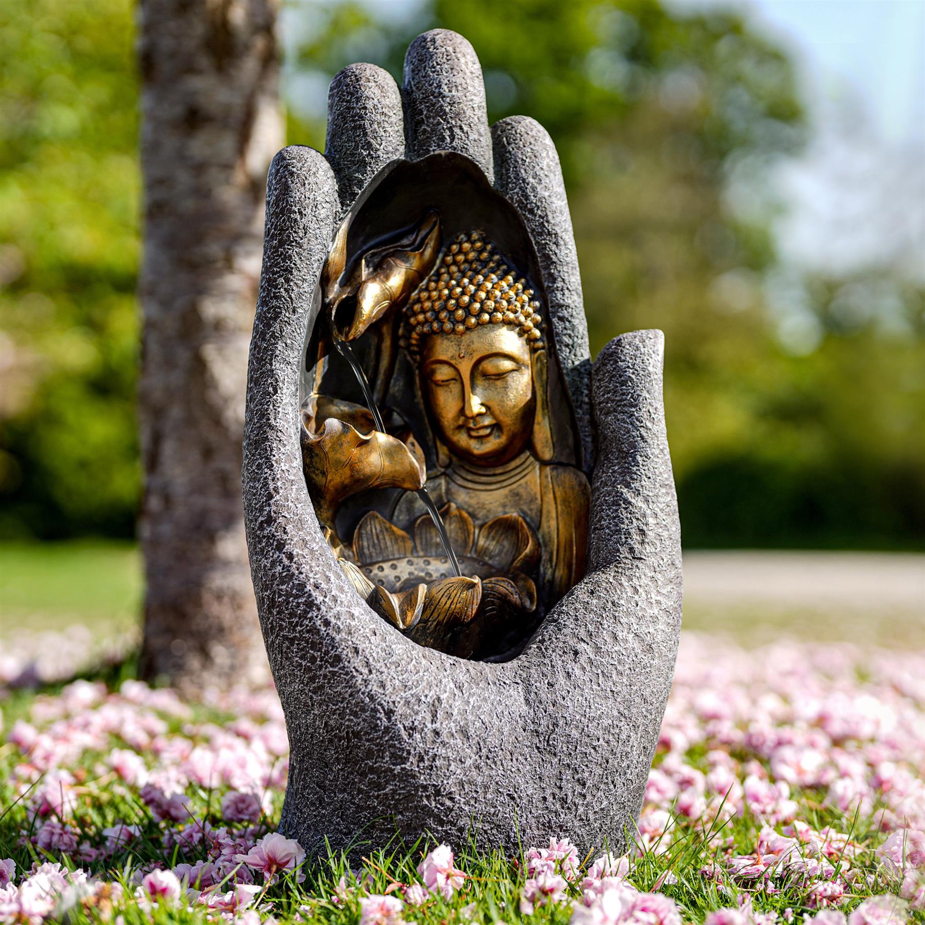 Hand Buddha Fountain LED Indoor Outdoor by Geezy - The Magic Toy Shop