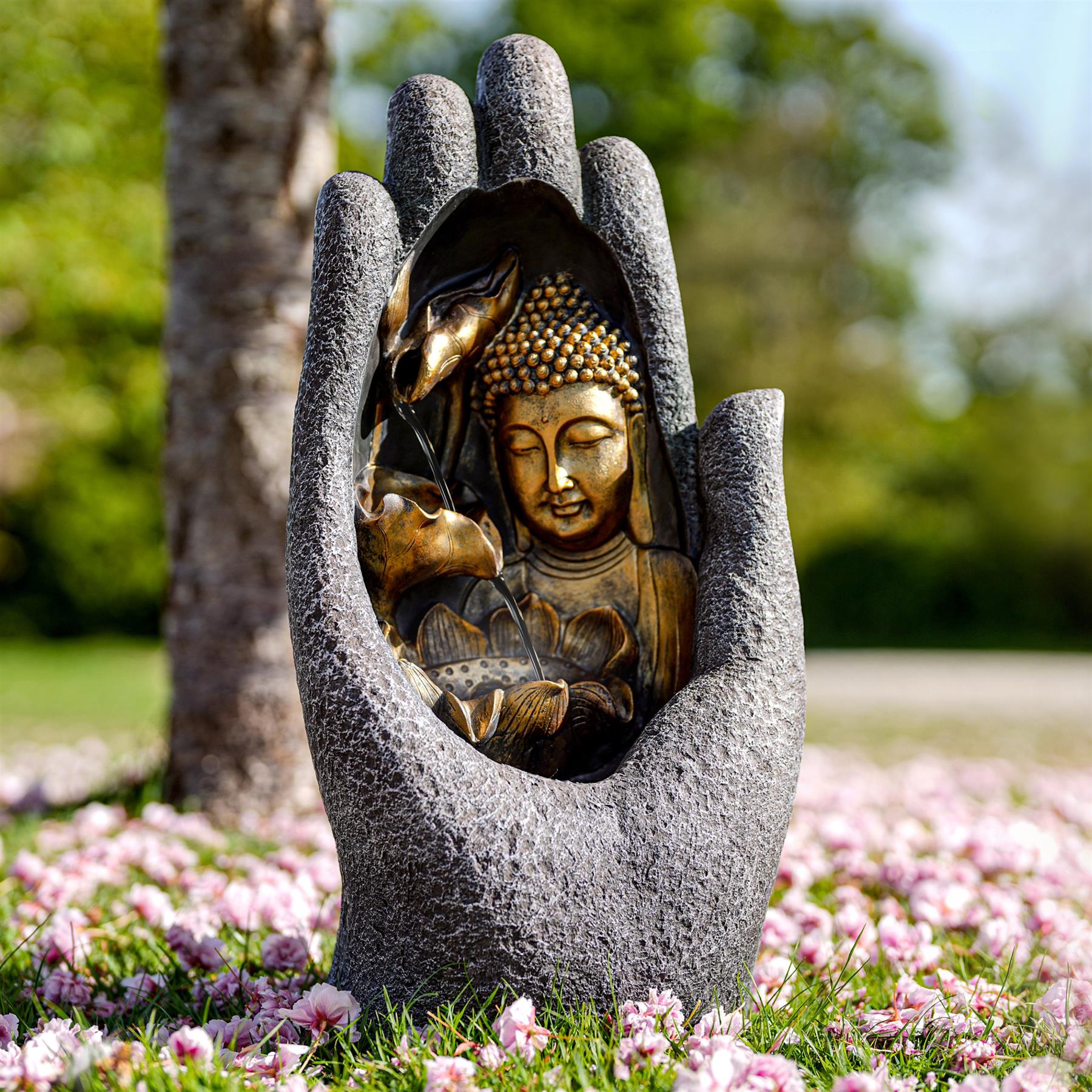 Hand Buddha Water Feature Outdoor With LED by GEEZY - The Magic Toy Shop