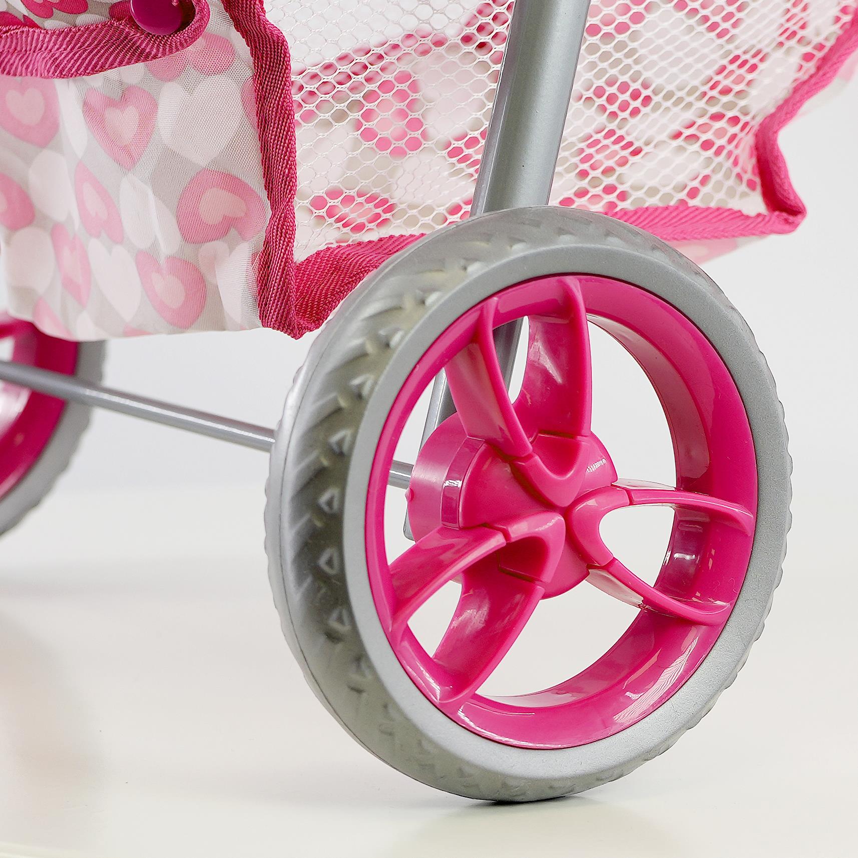 Baby Doll Pink Foldable Jogger Stroller by BiBi Doll - The Magic Toy Shop