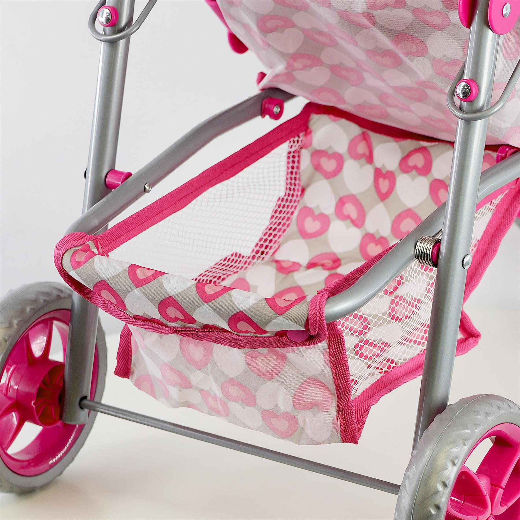Baby Doll Pink Foldable Jogger Stroller by BiBi Doll - The Magic Toy Shop