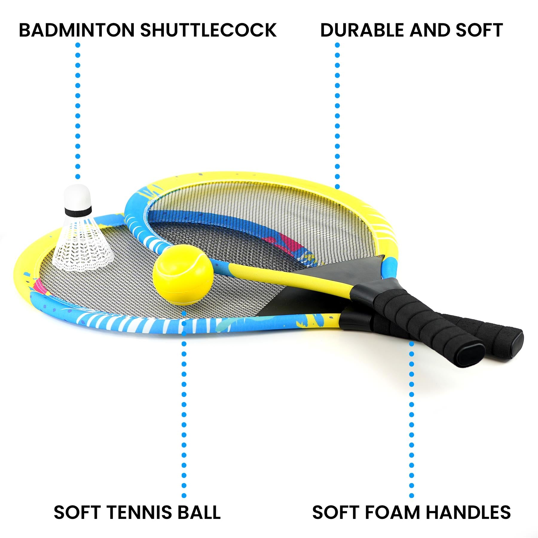 2 Player Tennis Set with Ball and Shuttlecock by The Magic Toy Shop - The Magic Toy Shop