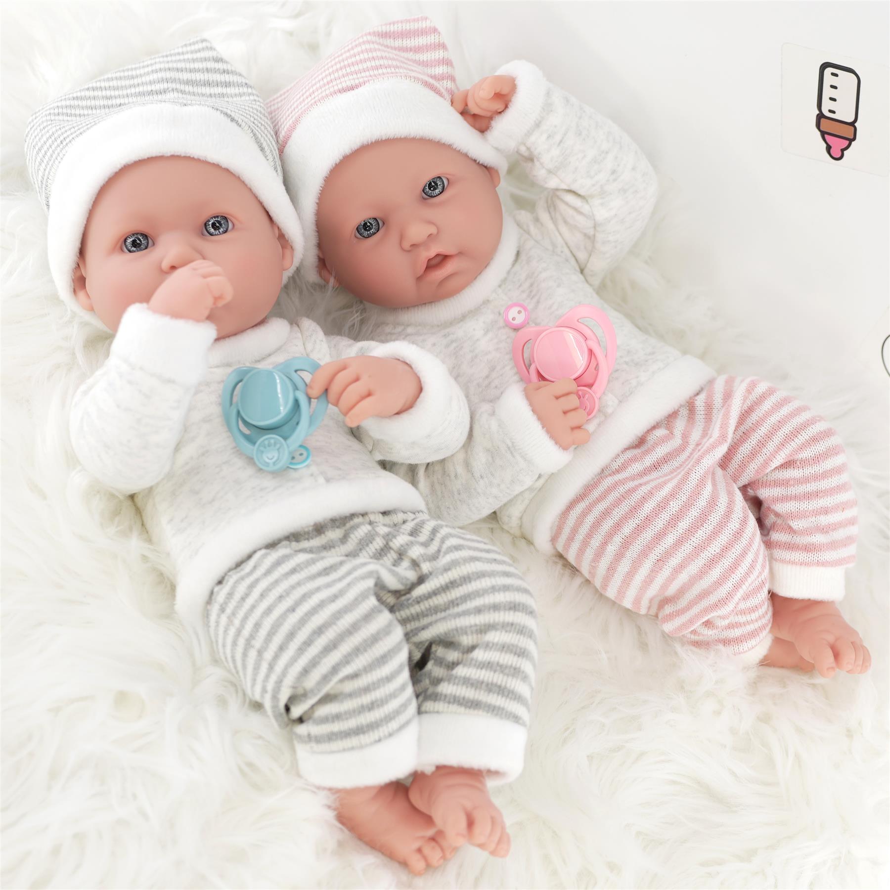 Twin Baby Dolls Dummy and Feeding Set