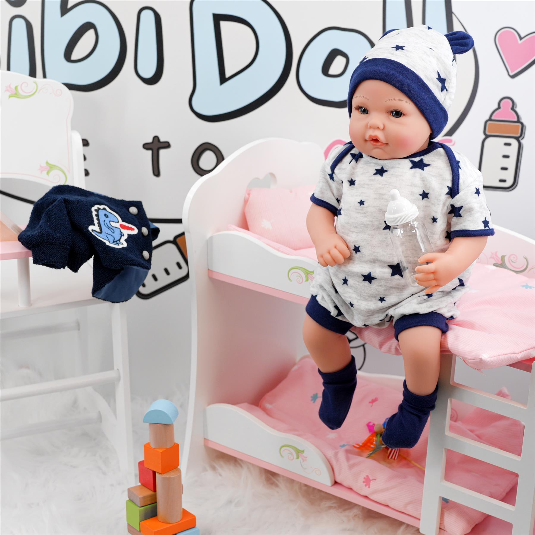 BiBi Outfits - Reborn Doll Clothes (Navy) (50 cm / 20") by BiBi Doll - The Magic Toy Shop