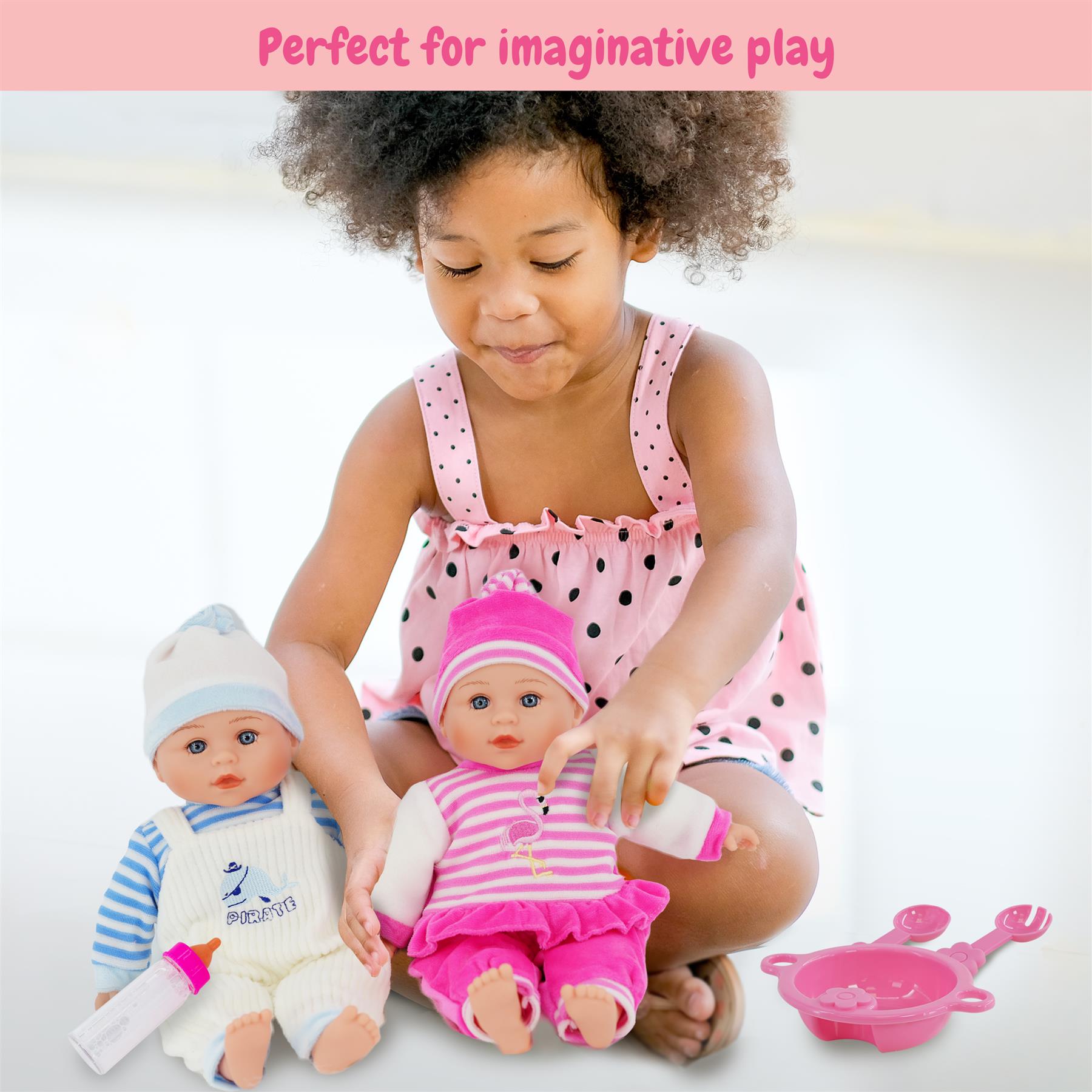 BiBi Twin Baby Dolls & Accessories (33 cm / 13") by BiBi Doll - The Magic Toy Shop
