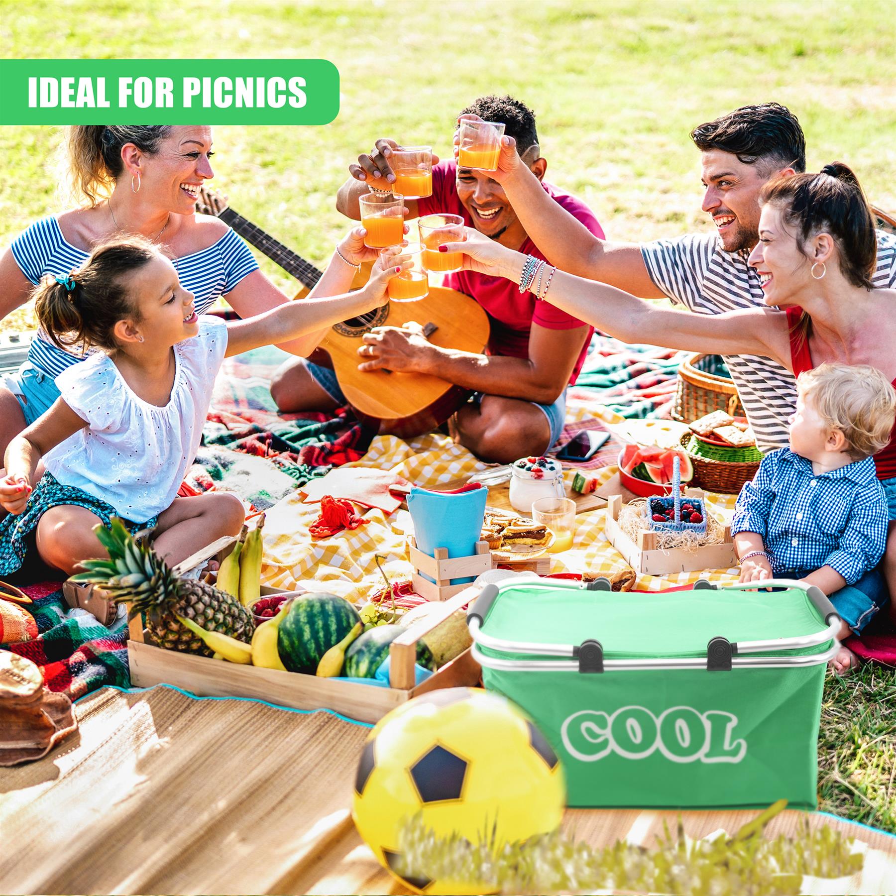 Green Cooler Basket Bag by Geezy - The Magic Toy Shop