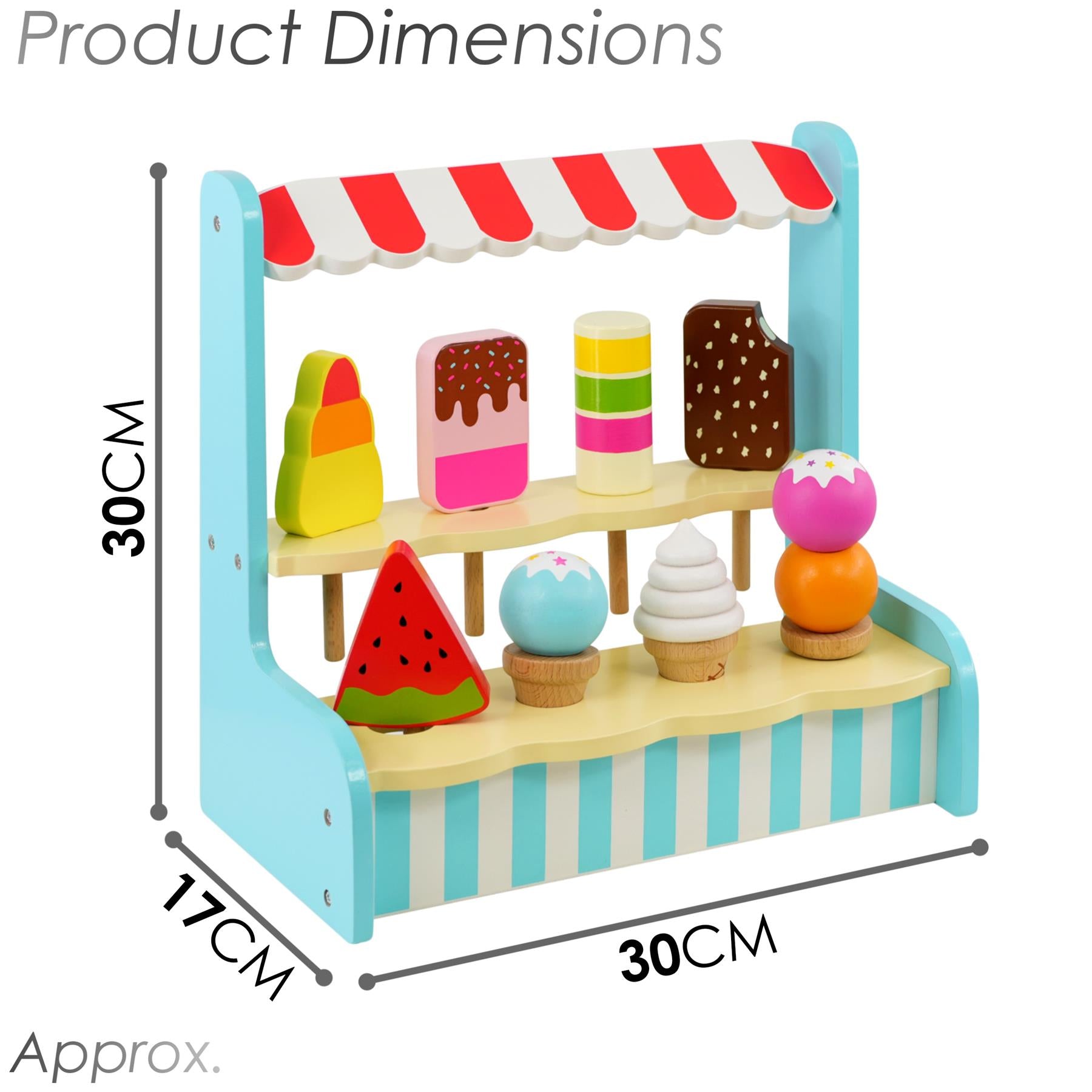 Wooden Ice Cream Shop Stand Playset by The Magic Toy Shop - The Magic Toy Shop