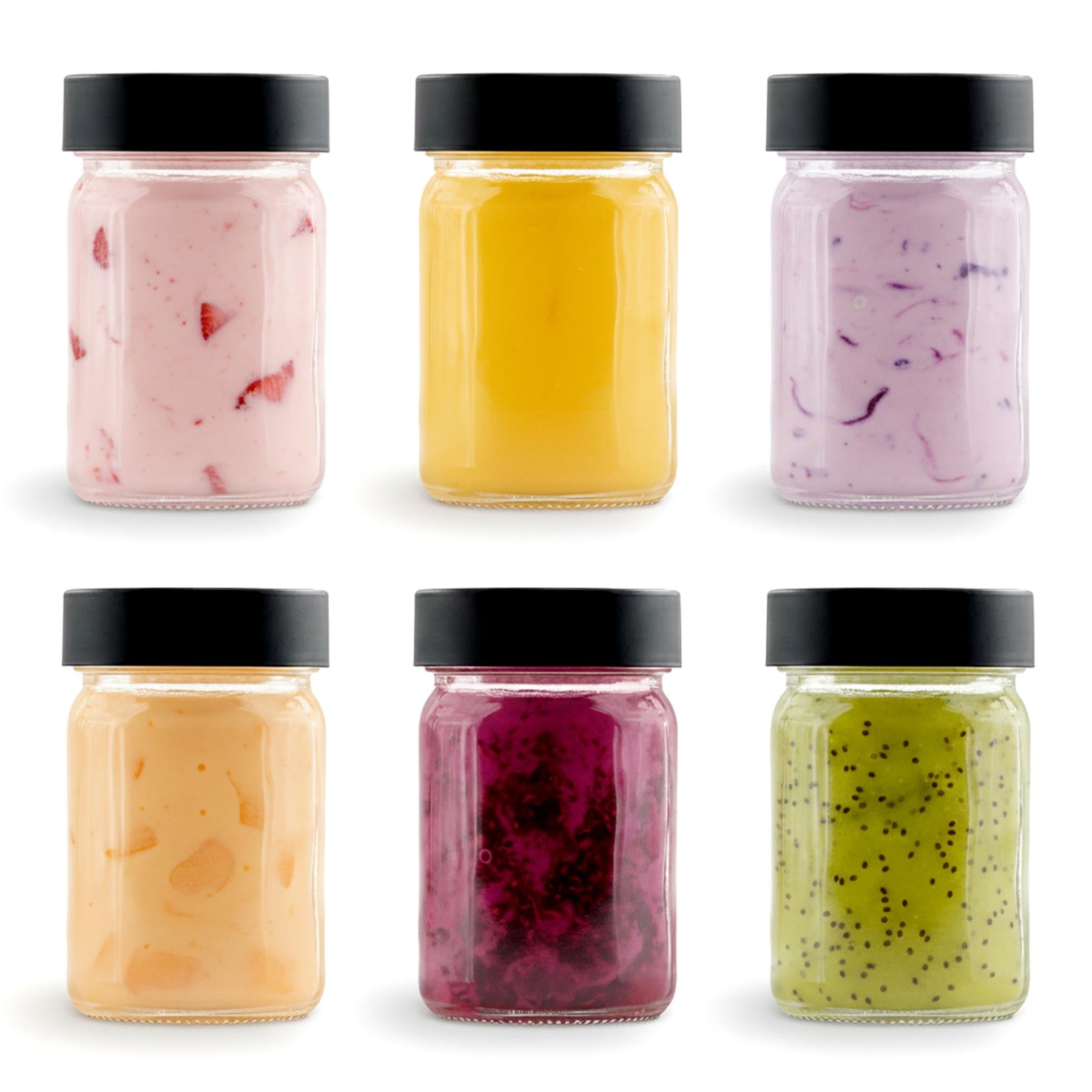Set of 6 Glass Spice Jars with Screw Lids
