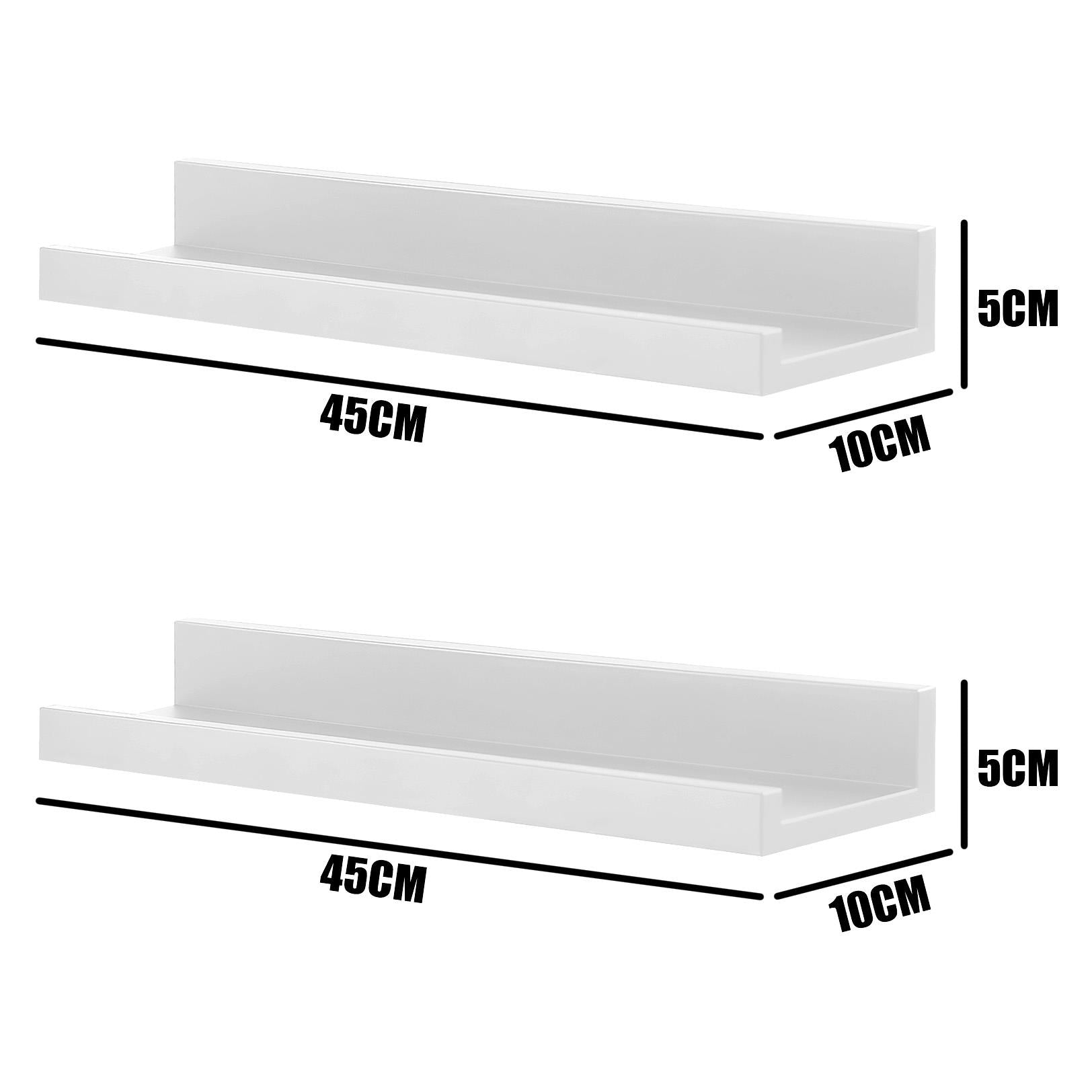 White Wall Hanging Shelf 45 cm Pack 2 by GEEZY - The Magic Toy Shop