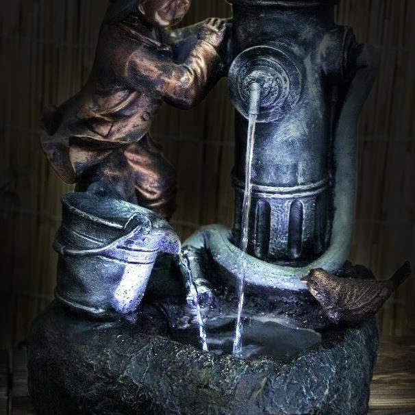 Fire Hydrant Water Feature Outdoor With LED by GEEZY - The Magic Toy Shop