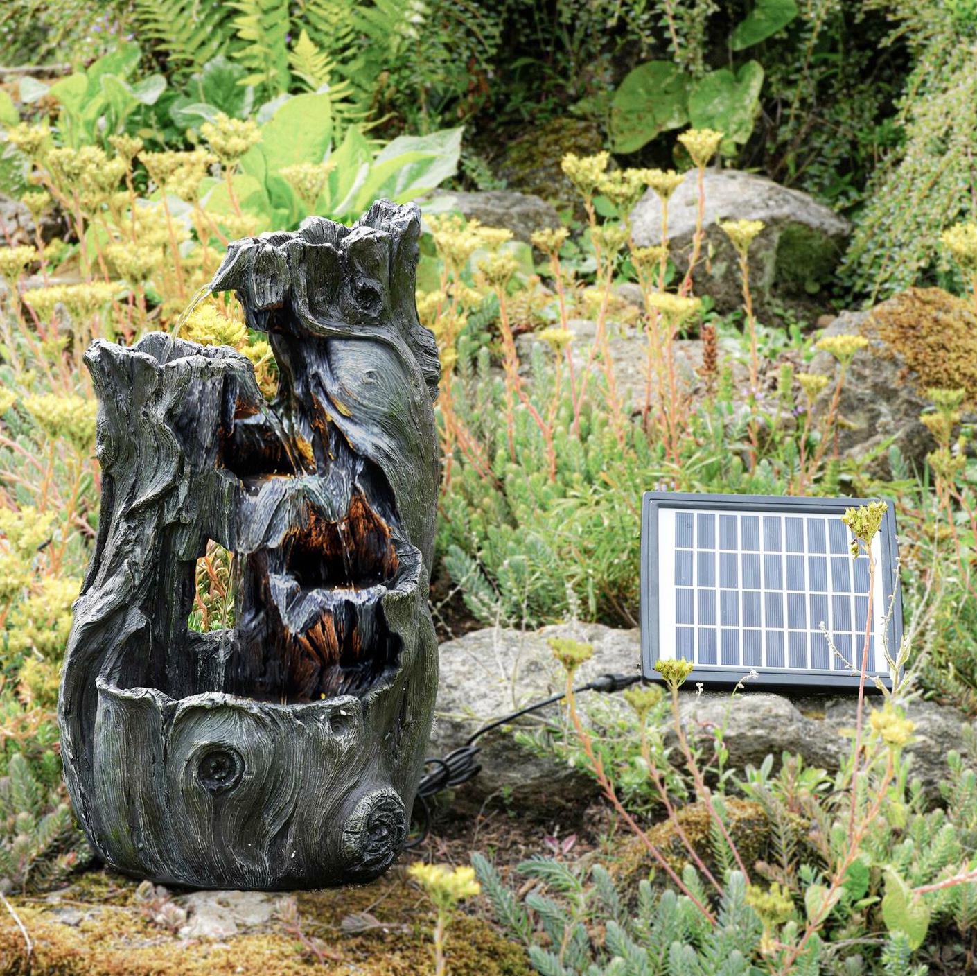 Solar Tree Log Fountain by Geezy - The Magic Toy Shop