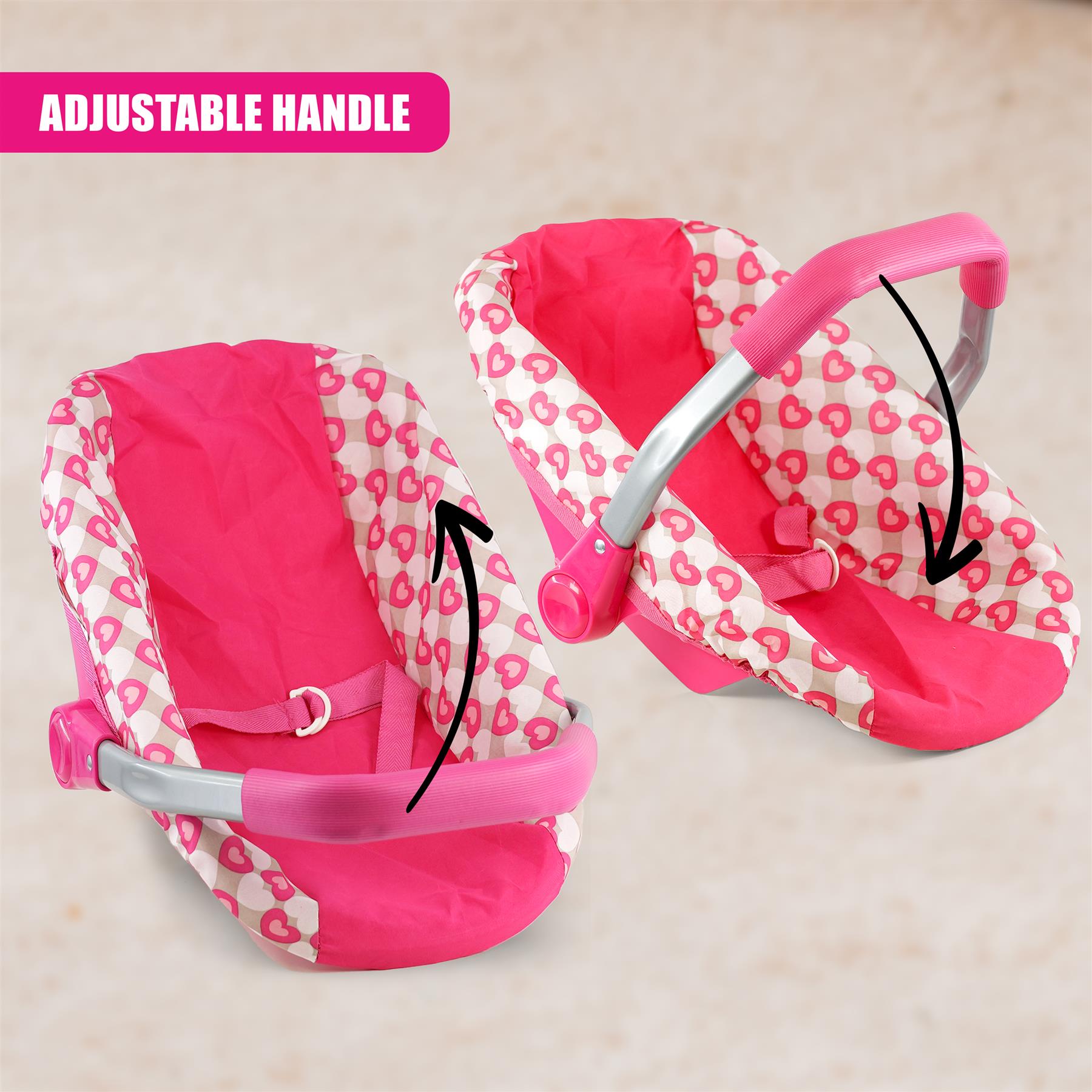 Baby Doll Pink Car Seat by BiBi Doll - The Magic Toy Shop