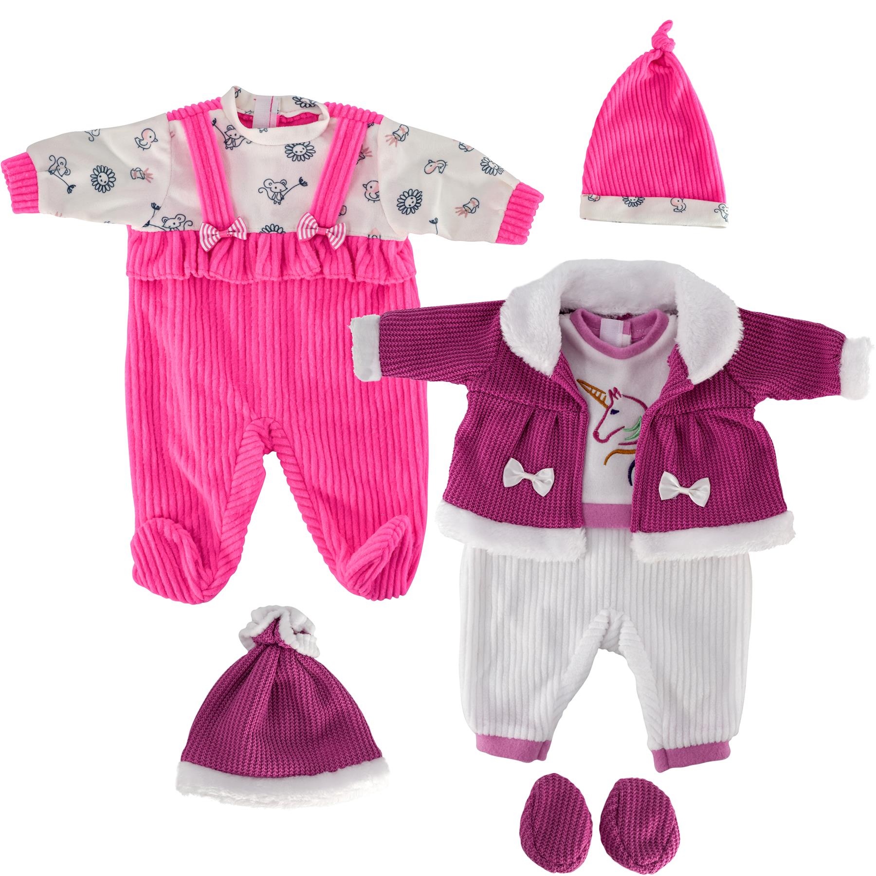 18" Baby Doll Hot Pink and Purple Clothes Set by BiBi Doll - The Magic Toy Shop