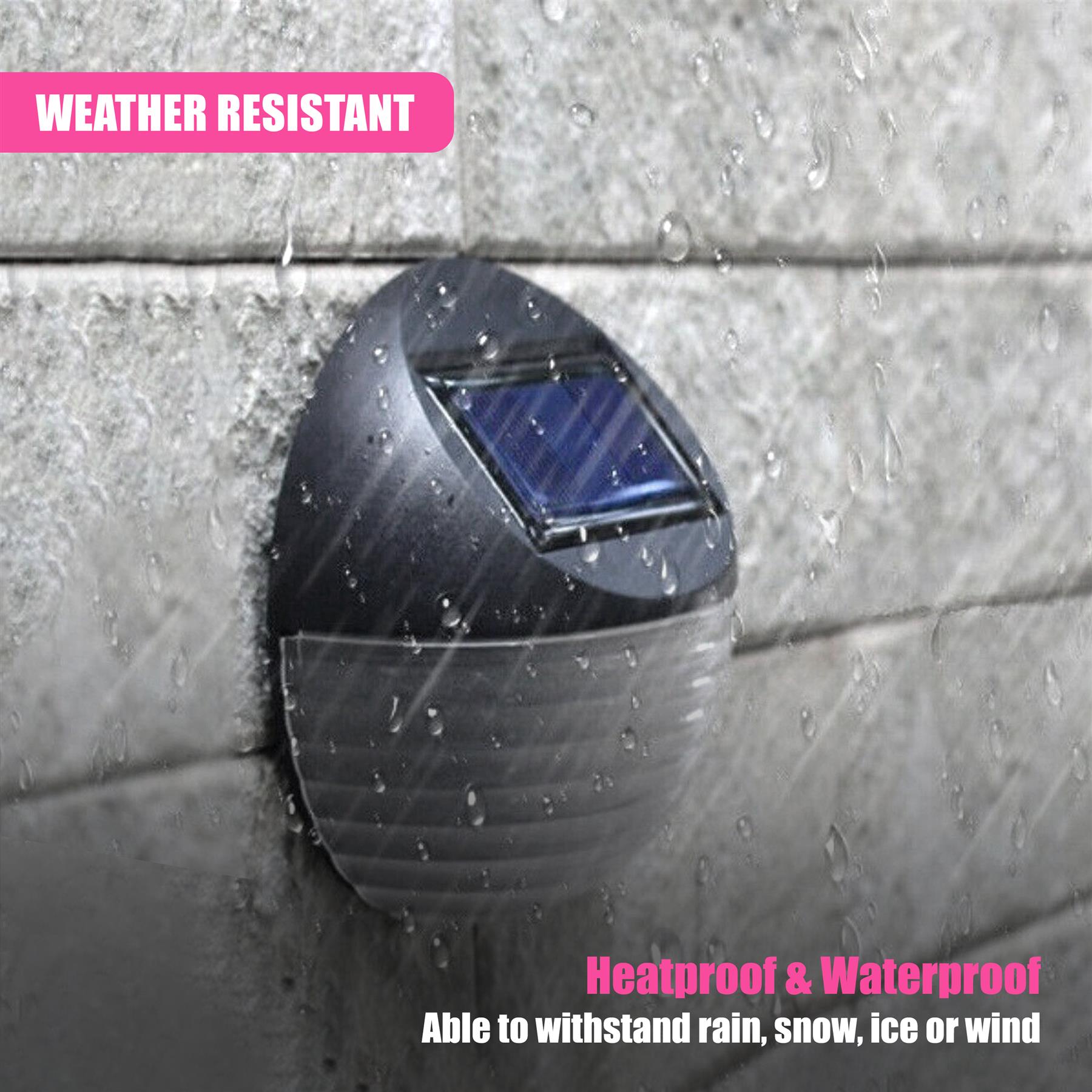 Solar Fence Lights, Set of 4 – Cold White LED, Black by GEEZY - The Magic Toy Shop