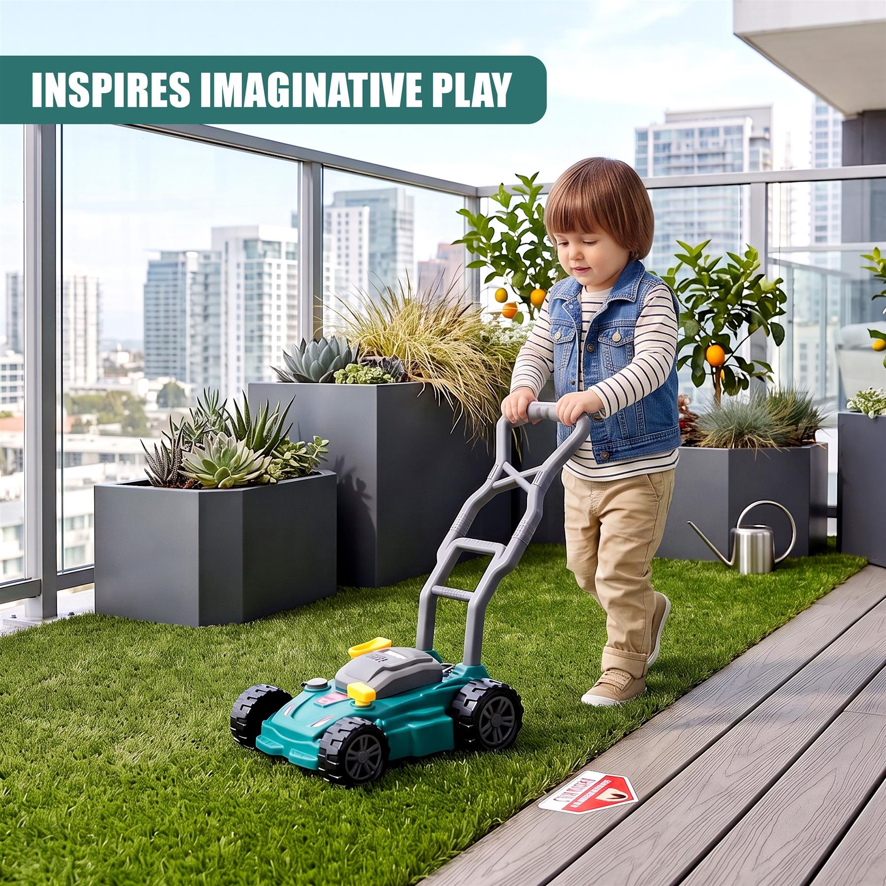 Toy Lawn Mower with Lights & Sounds
