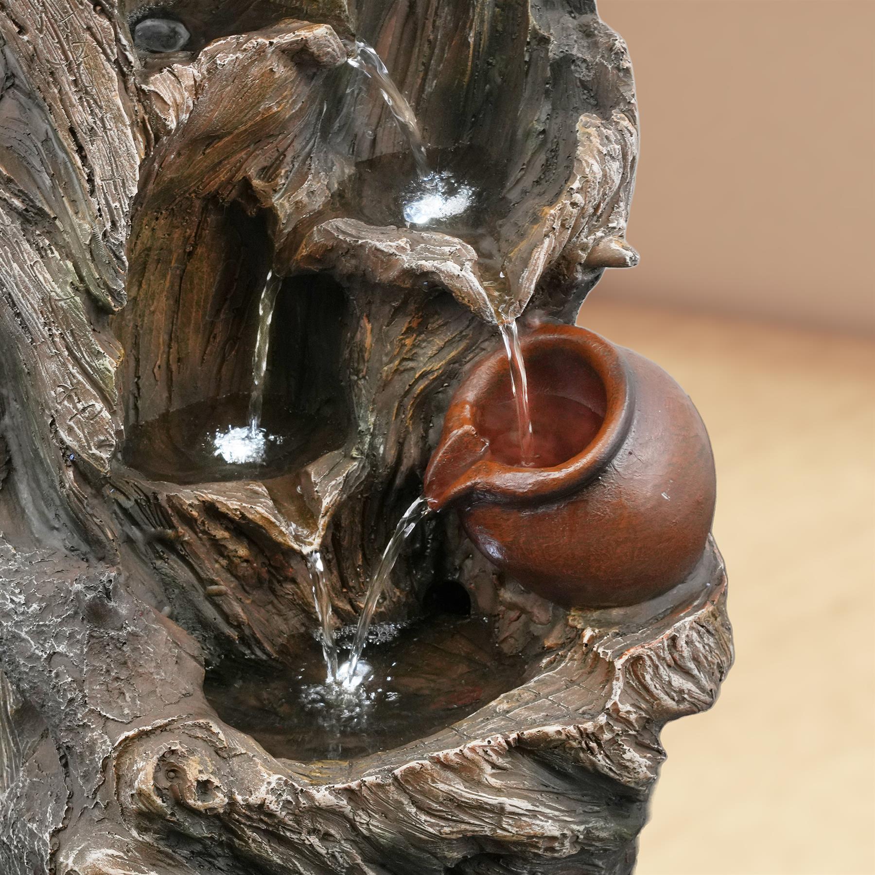 Tree Log Water Feature Outdoor With LED by GEEZY - The Magic Toy Shop