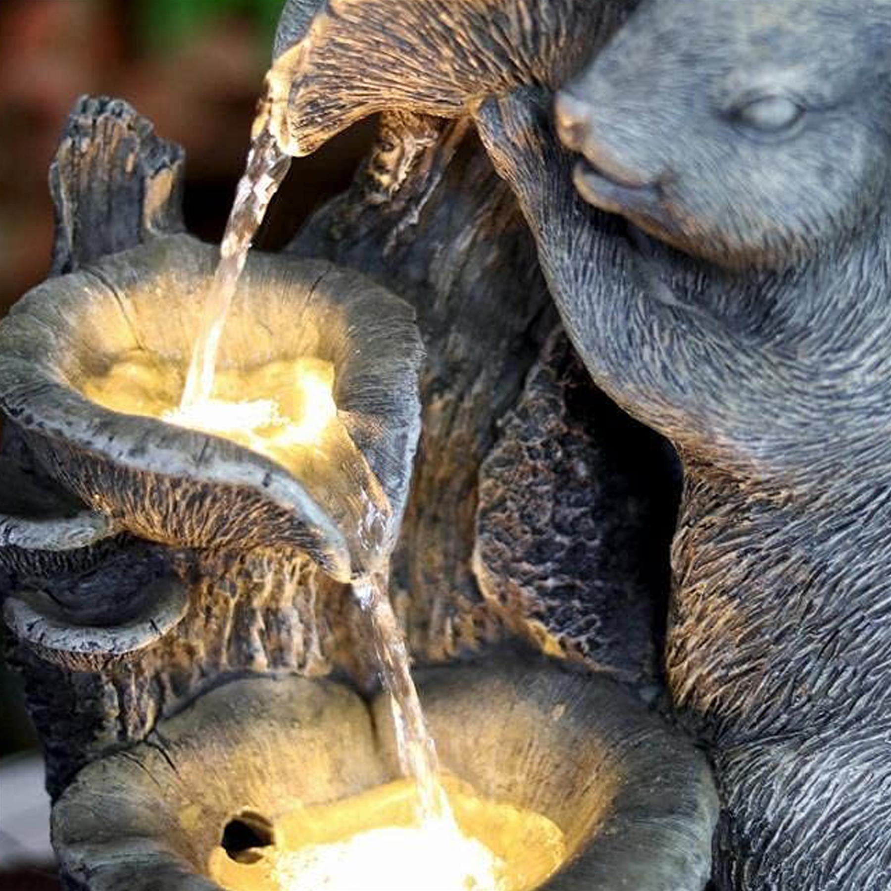 Rabbit Solar Water Feature Outdoor With LED by GEEZY - The Magic Toy Shop