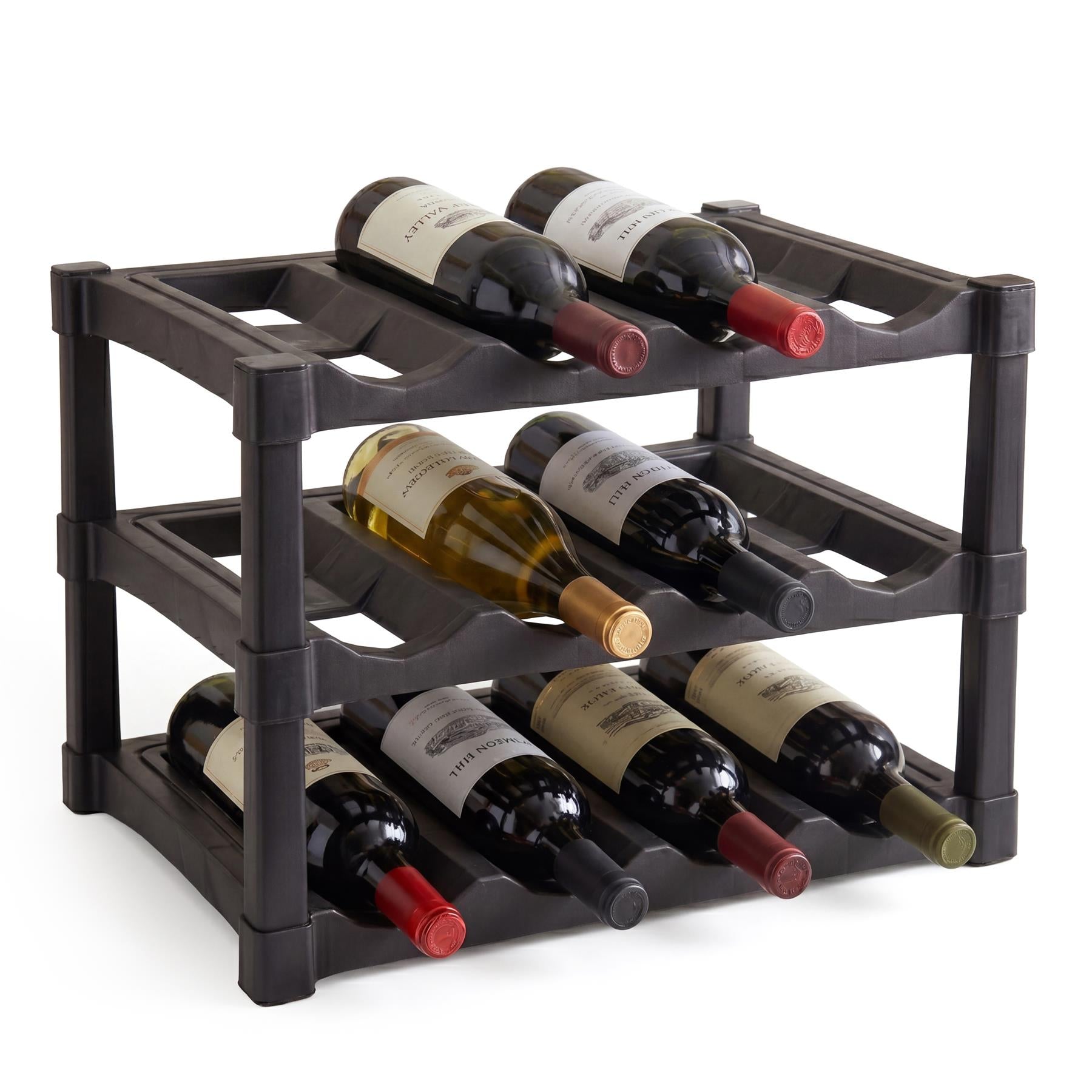 3 Tier Stackable 12 Bottle Wine Storage Rack