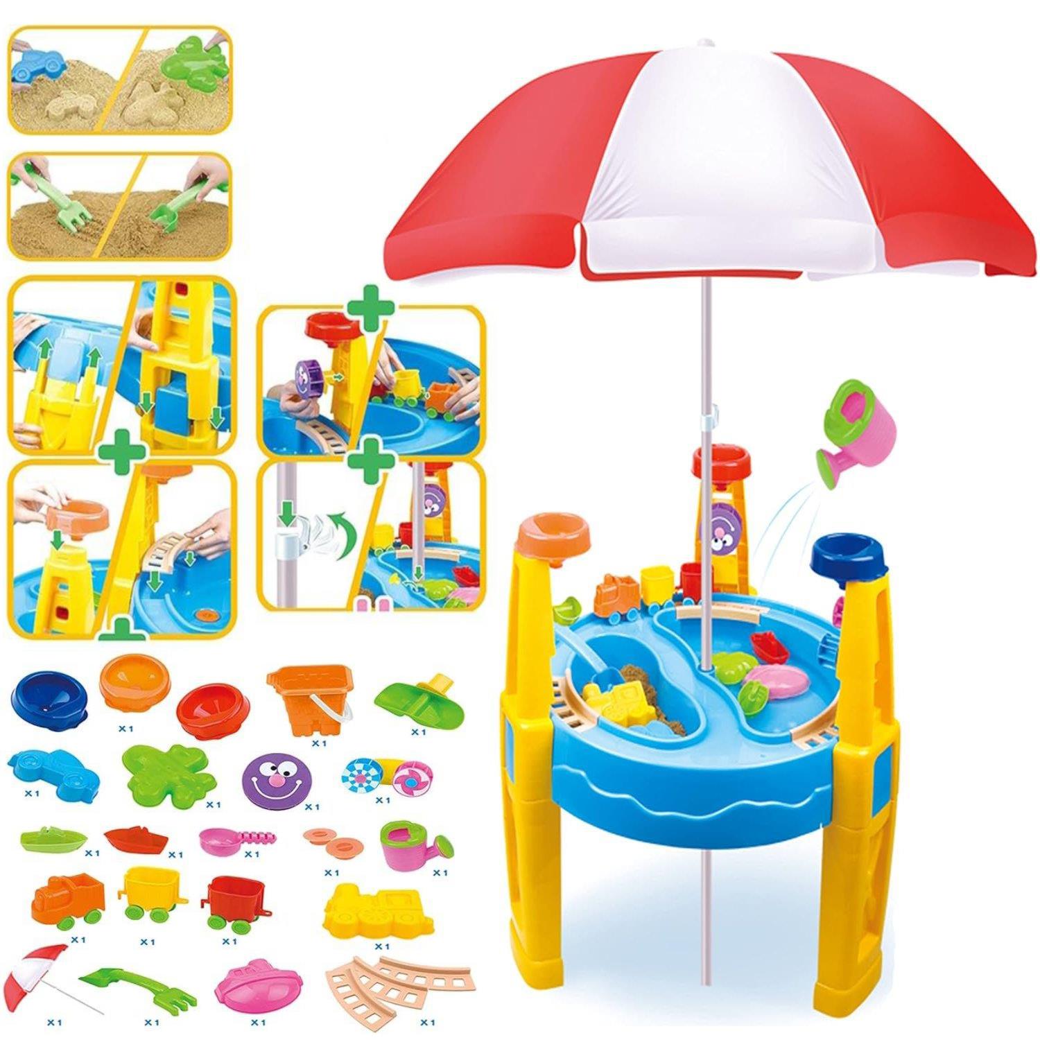 Sand and Water Table with Parasol by The Magic Toy Shop - The Magic Toy Shop