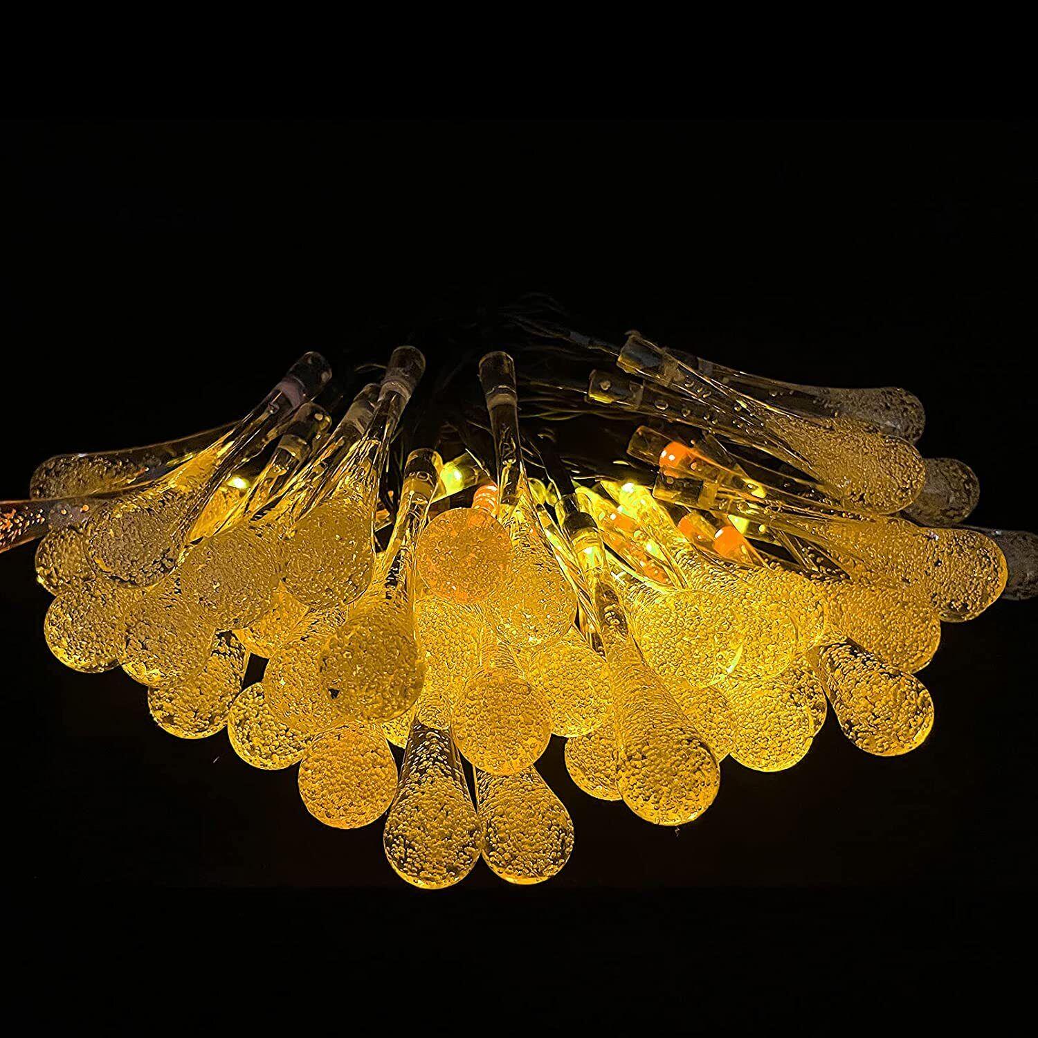 Raindrop Design Solar Powered Warm White Led String Lights by GEEZY - The Magic Toy Shop