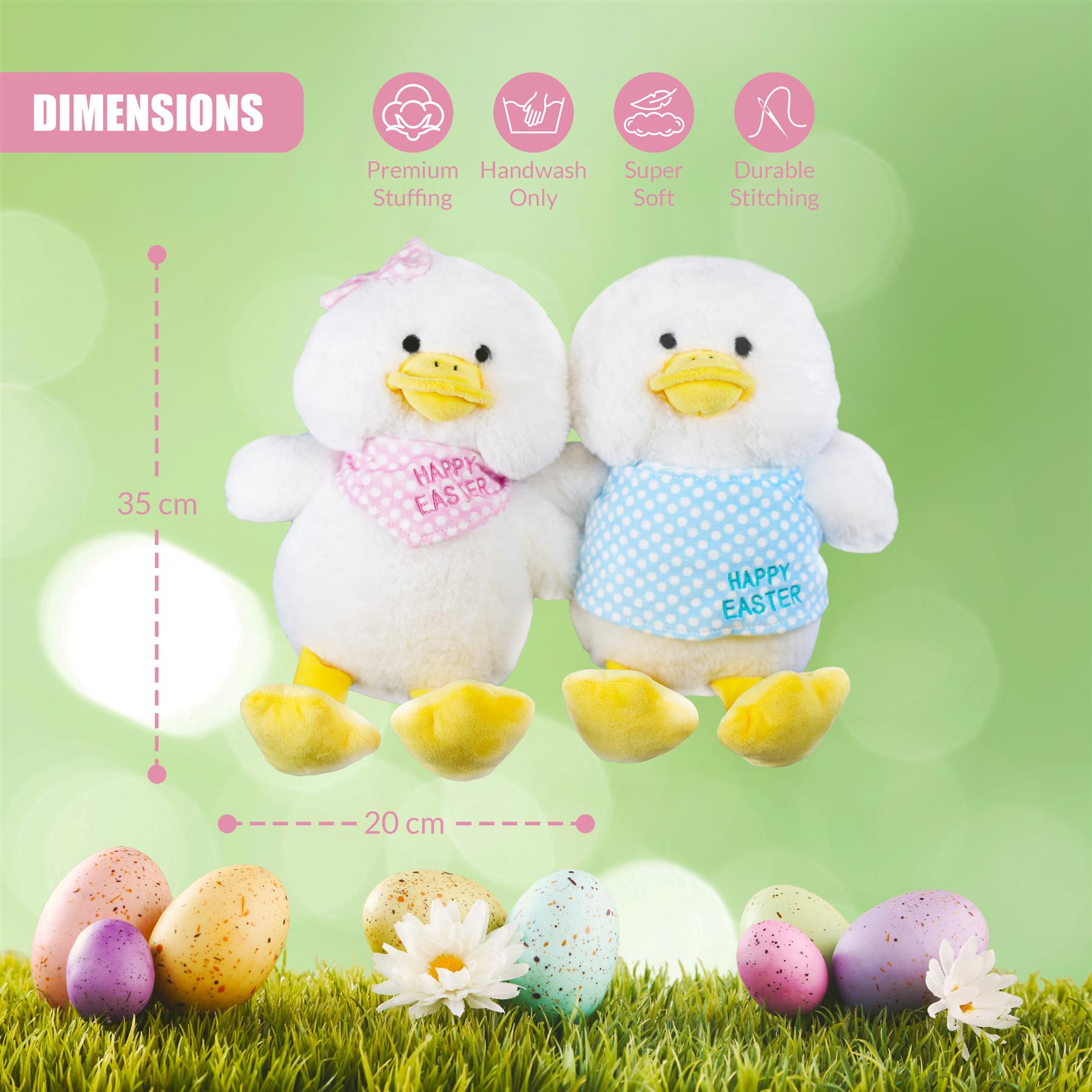 Happy Easter Chicks Super Soft Sitting Toy by The Magic Toy Shop - The Magic Toy Shop