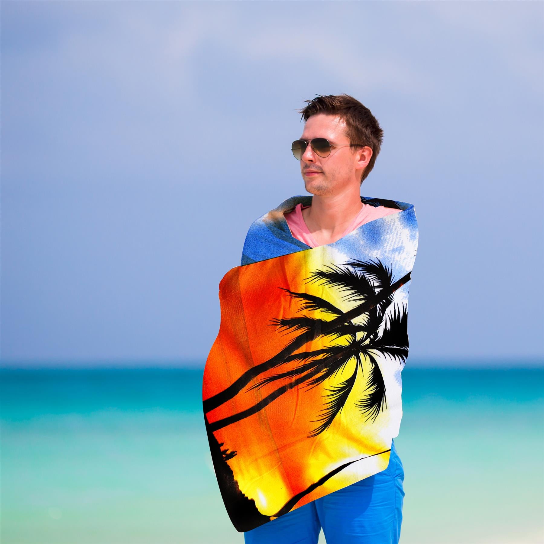 Beach Bath Towel Sunrise Design Microfibre Towel by GEEZY - The Magic Toy Shop