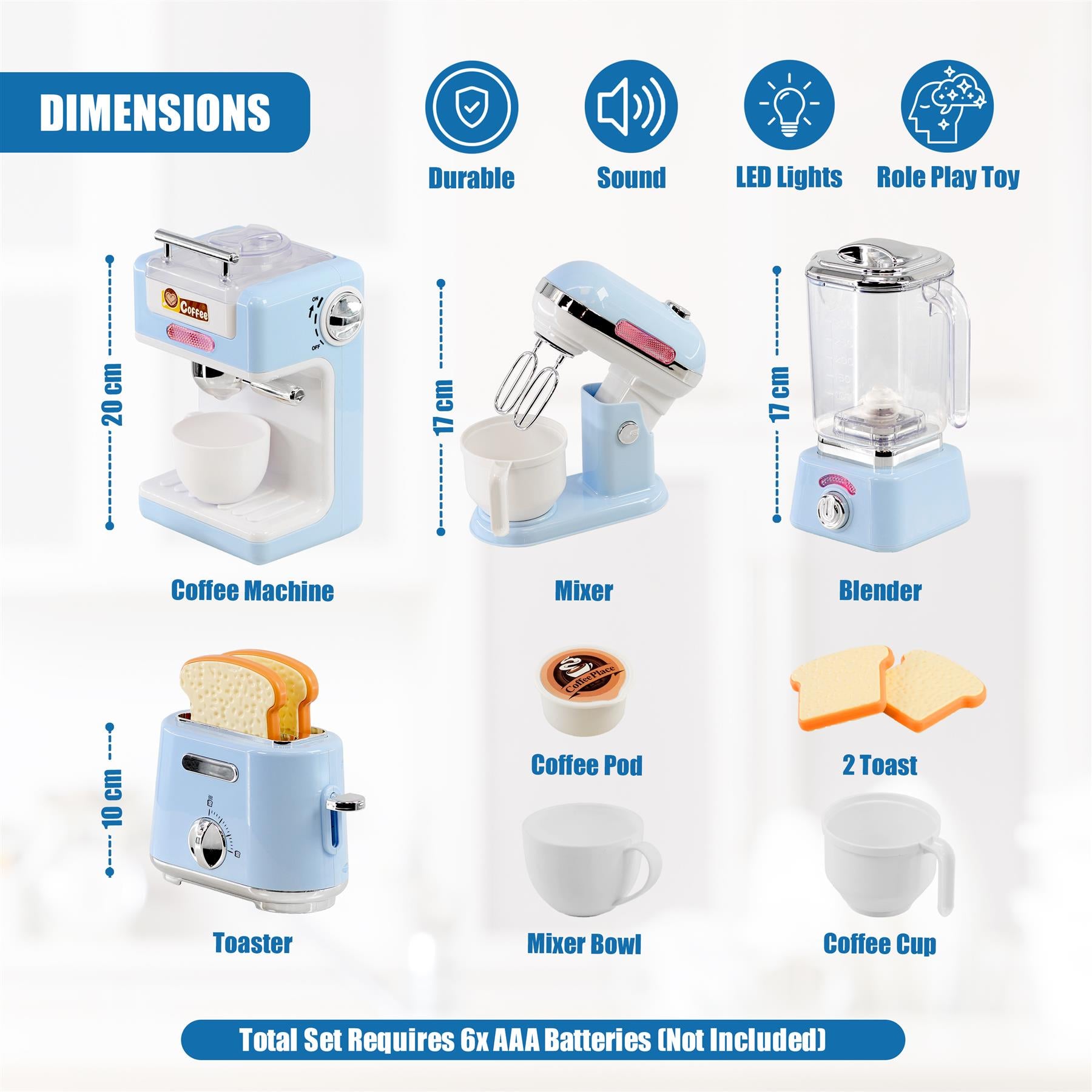 Kitchen Breakfast Pretend Play Toy 9 Pcs by The Magic Toy Shop - The Magic Toy Shop