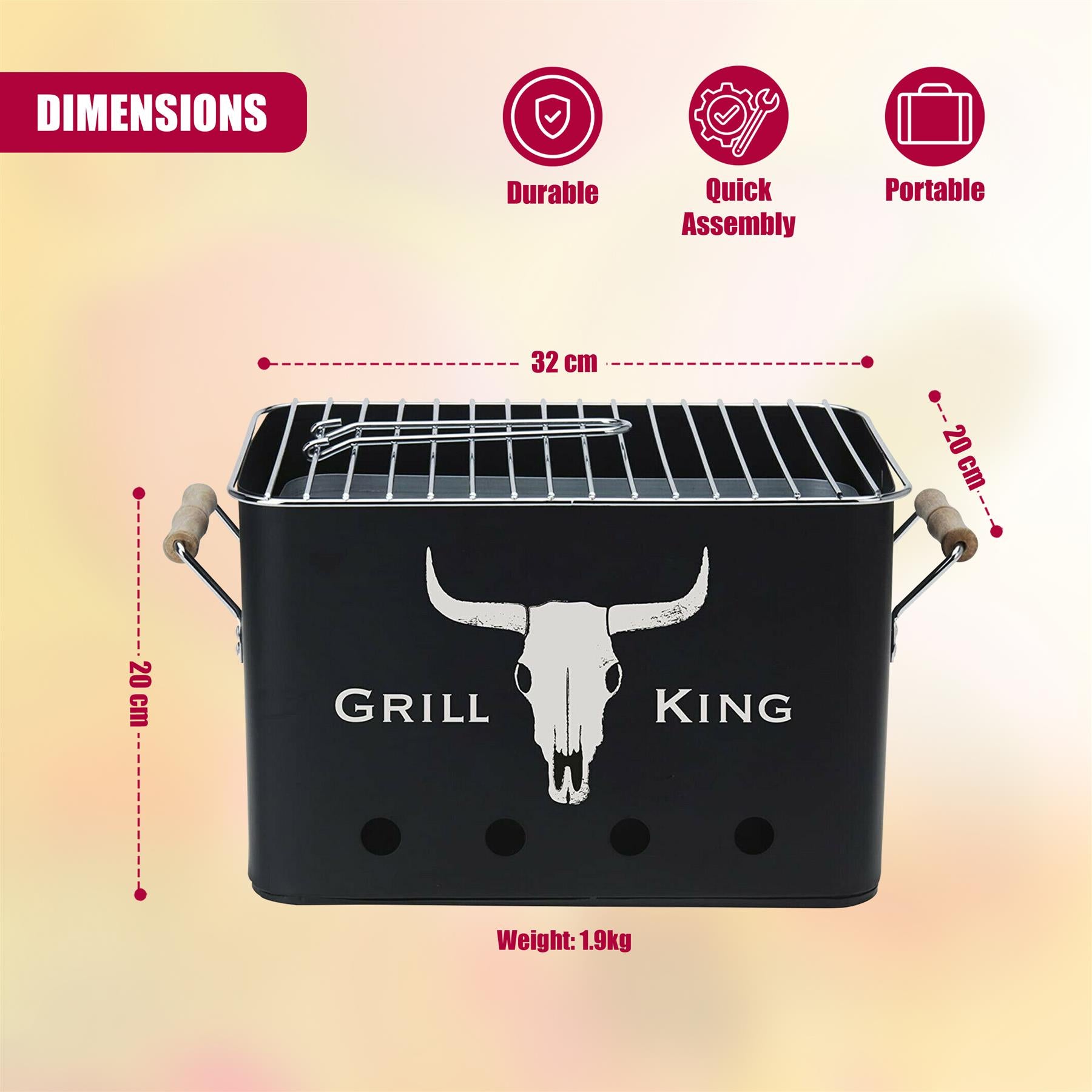 Portable Outdoor Charcoal BBQ Barbecue Grill by GEEZY - The Magic Toy Shop