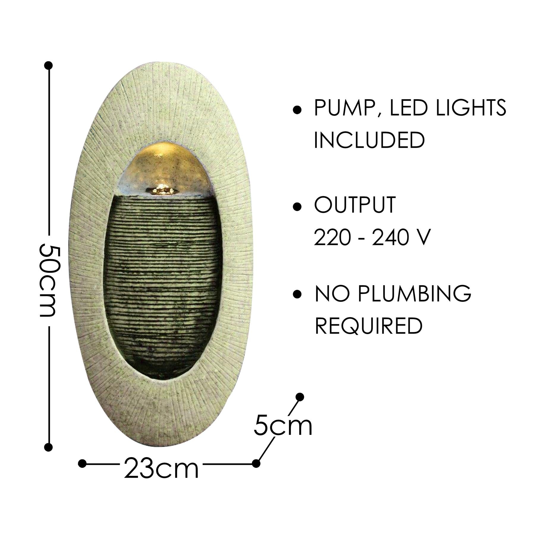 Wall Design Water Feature Outdoor With LED by GEEZY - The Magic Toy Shop