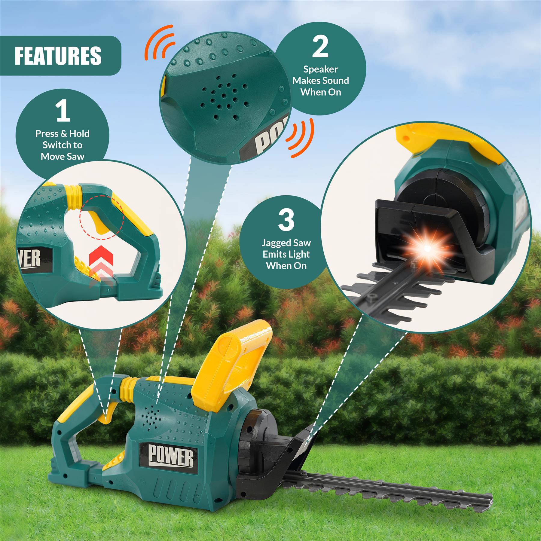 Kids Garden Hedge Trimmer Toy with Safety Goggles by The Magic Toy Shop - The Magic Toy Shop