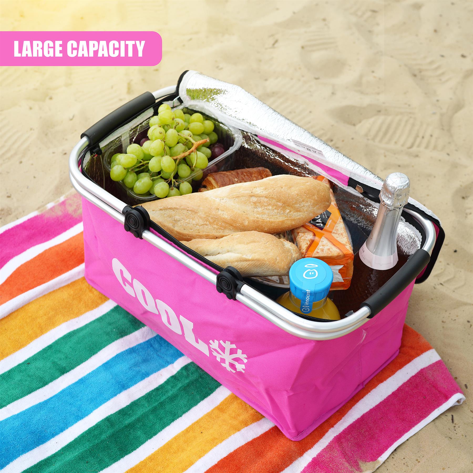 Pink Cooler Basket Bag by Geezy - The Magic Toy Shop