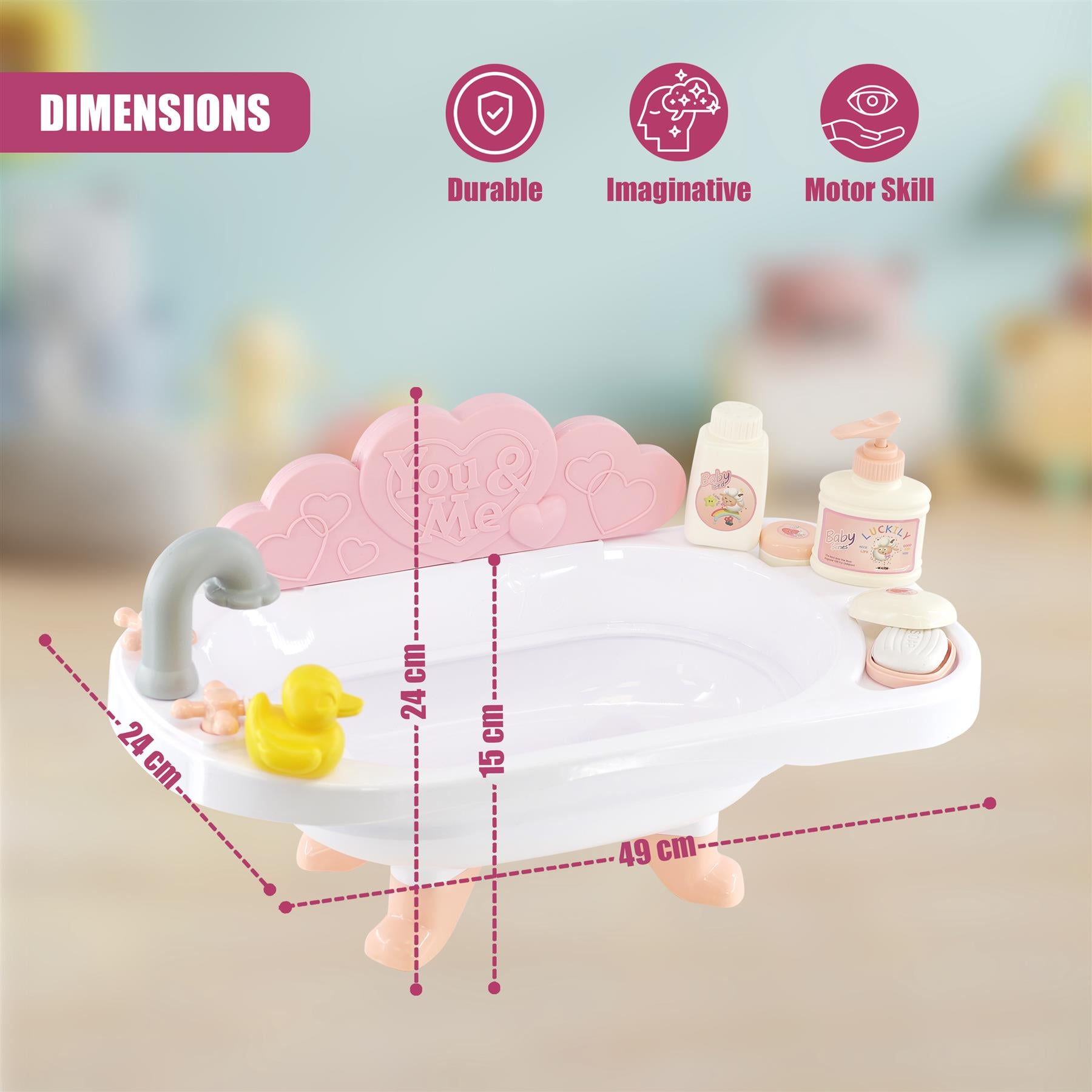 Doll Bath set with Accessories by BiBi Doll - The Magic Toy Shop