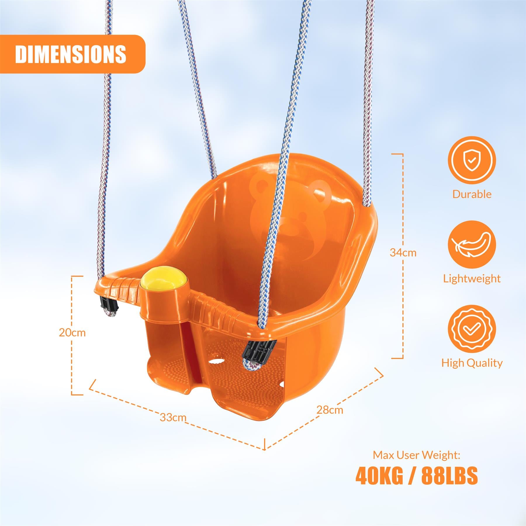 Orange Children's Safety Swing Seat by MTS - The Magic Toy Shop