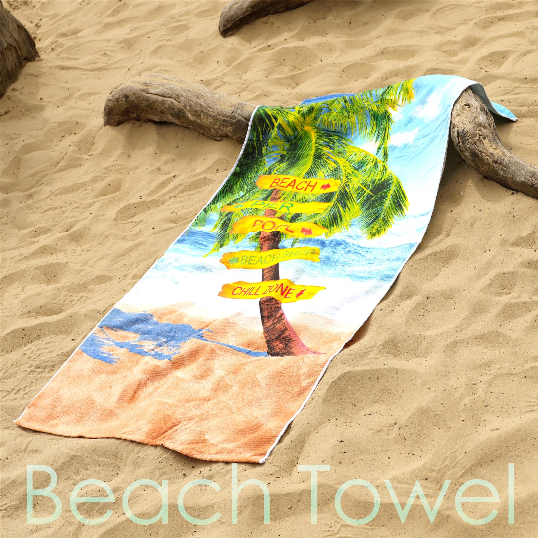 Beach Signs Design Large Towel by GEEZY - The Magic Toy Shop